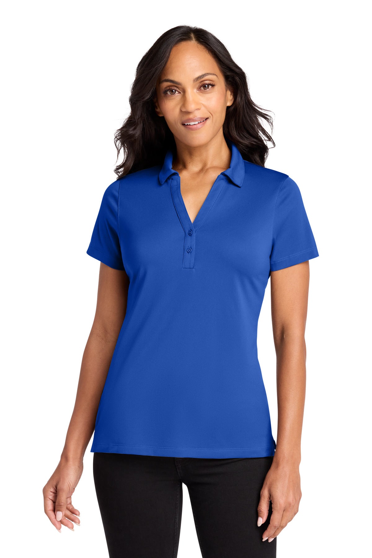 Custom logo Port Authority® Women's C-FREE® Performance Polo LK863 in True Royal