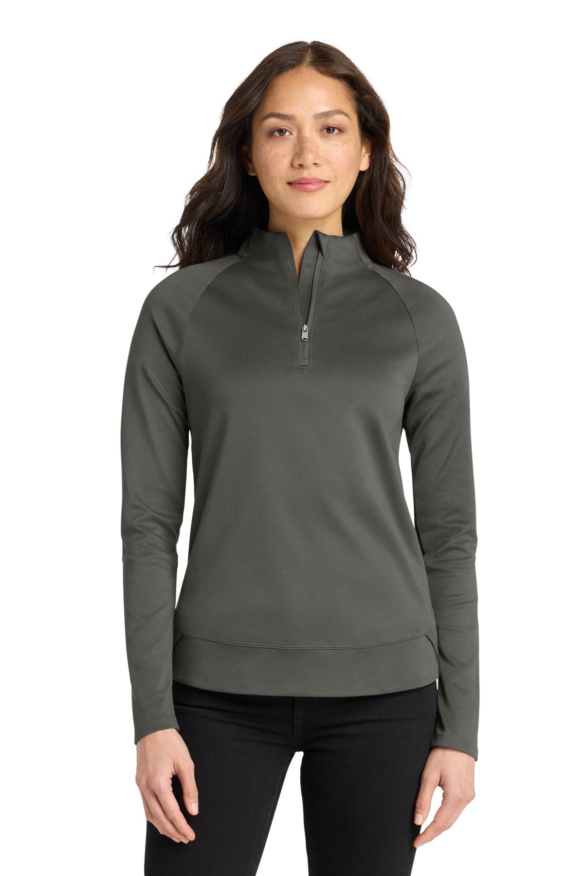 Custom logo Port Authority® Women's C-FREE® Cypress 1/4-Zip LK870 in Grey Steel