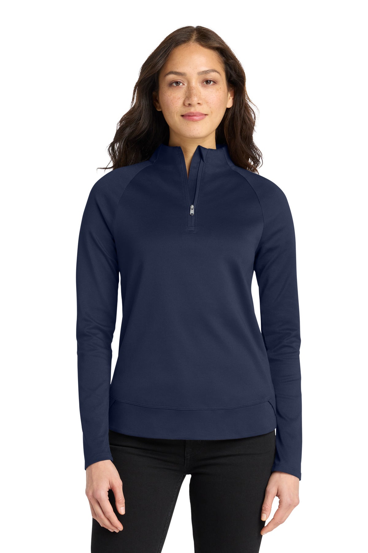 Custom logo Port Authority® Women's C-FREE® Cypress 1/4-Zip LK870 in True Navy