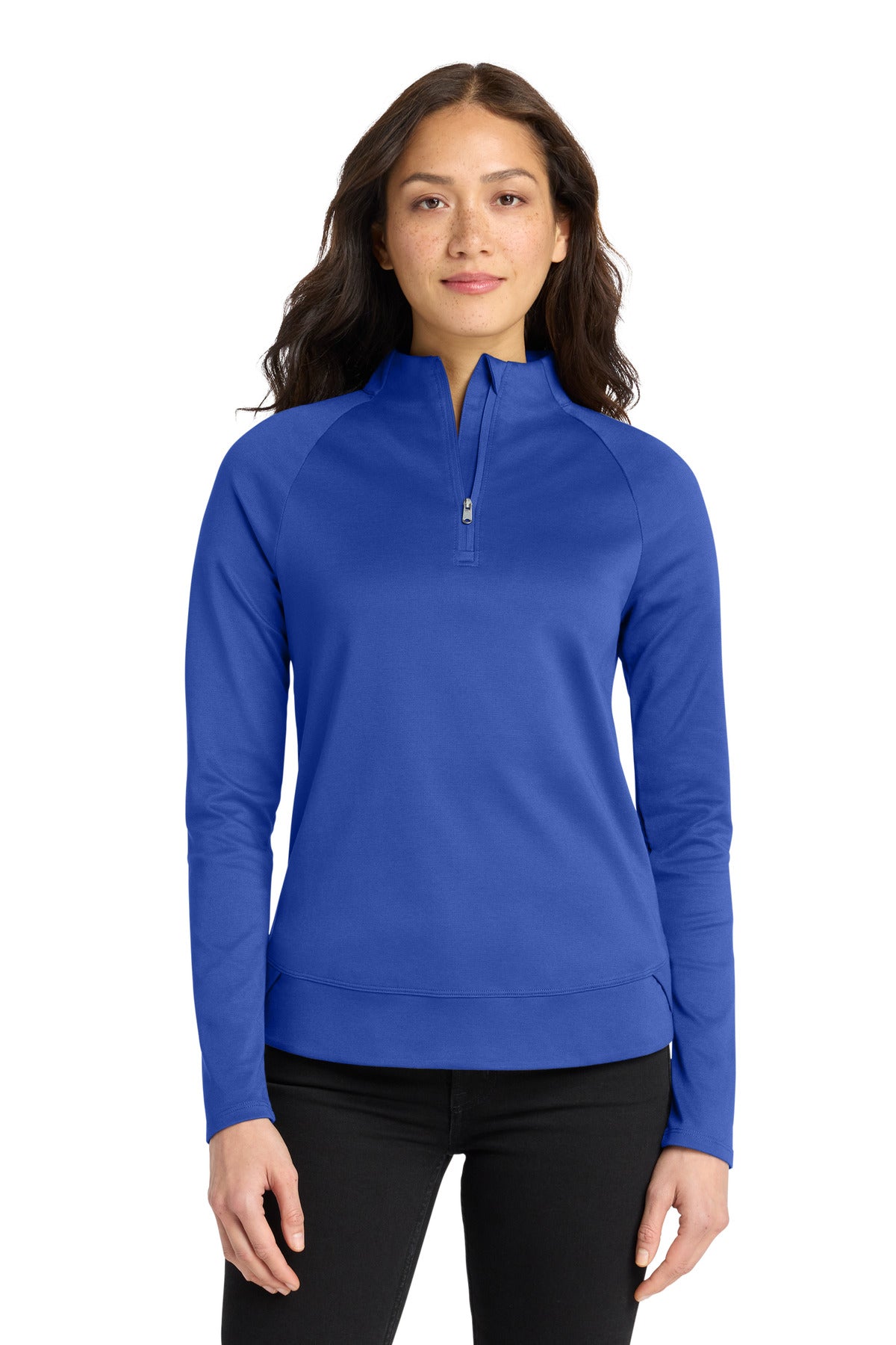 Custom logo Port Authority® Women's C-FREE® Cypress 1/4-Zip LK870 in True Royal