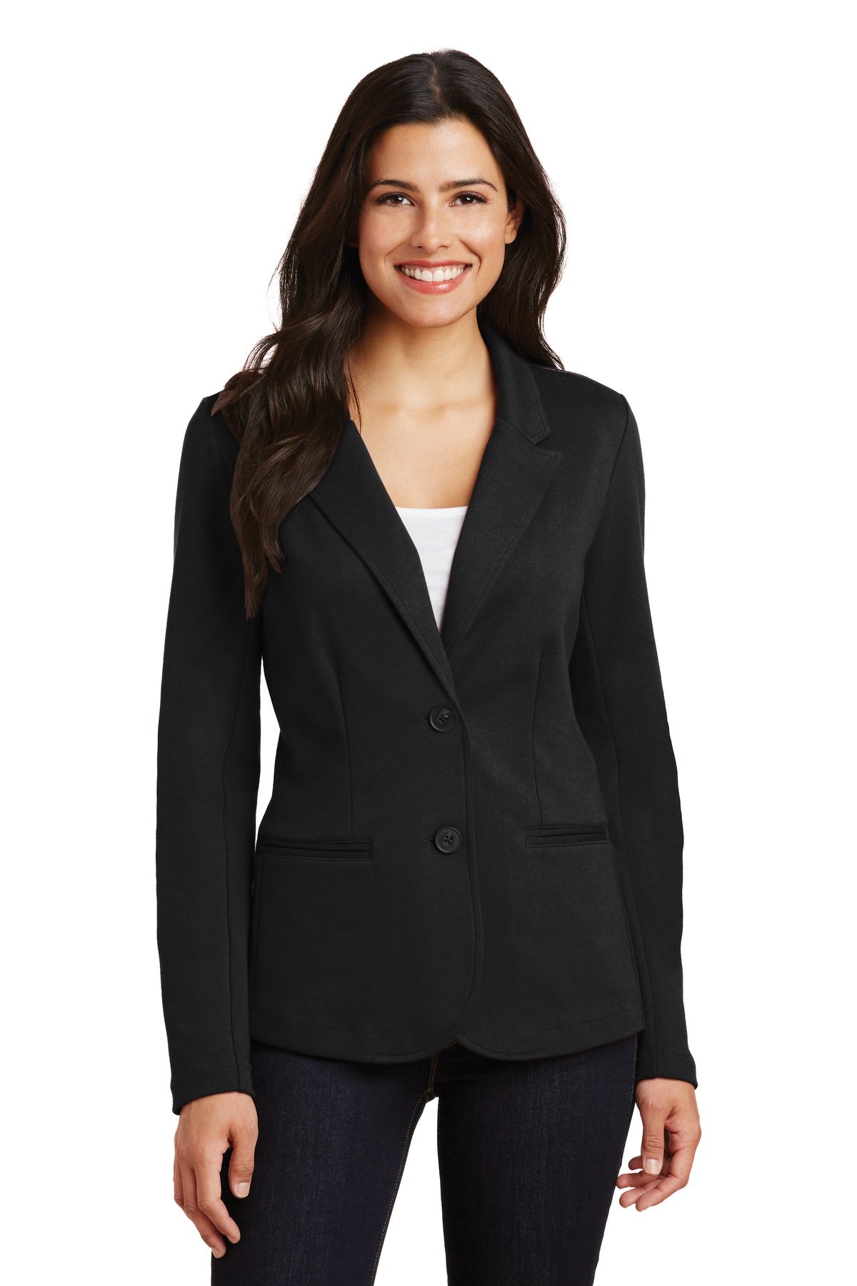 Custom logo Port Authority® Women's Knit Blazer. LM2000 in Black