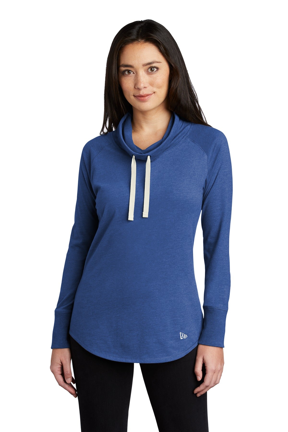 Custom logo New Era ® Women's Sueded Cotton Blend Cowl Tee LNEA123 in Royal Heather