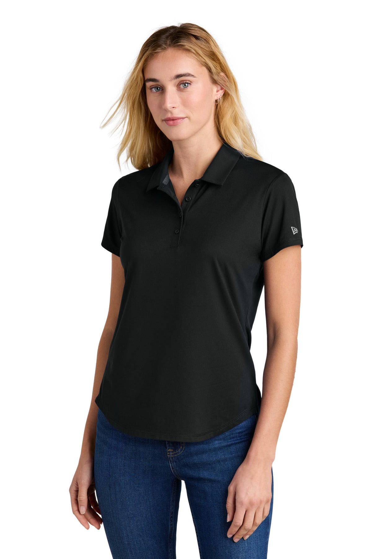Custom logo New Era® Women's Power Polo LNEA225 in Black