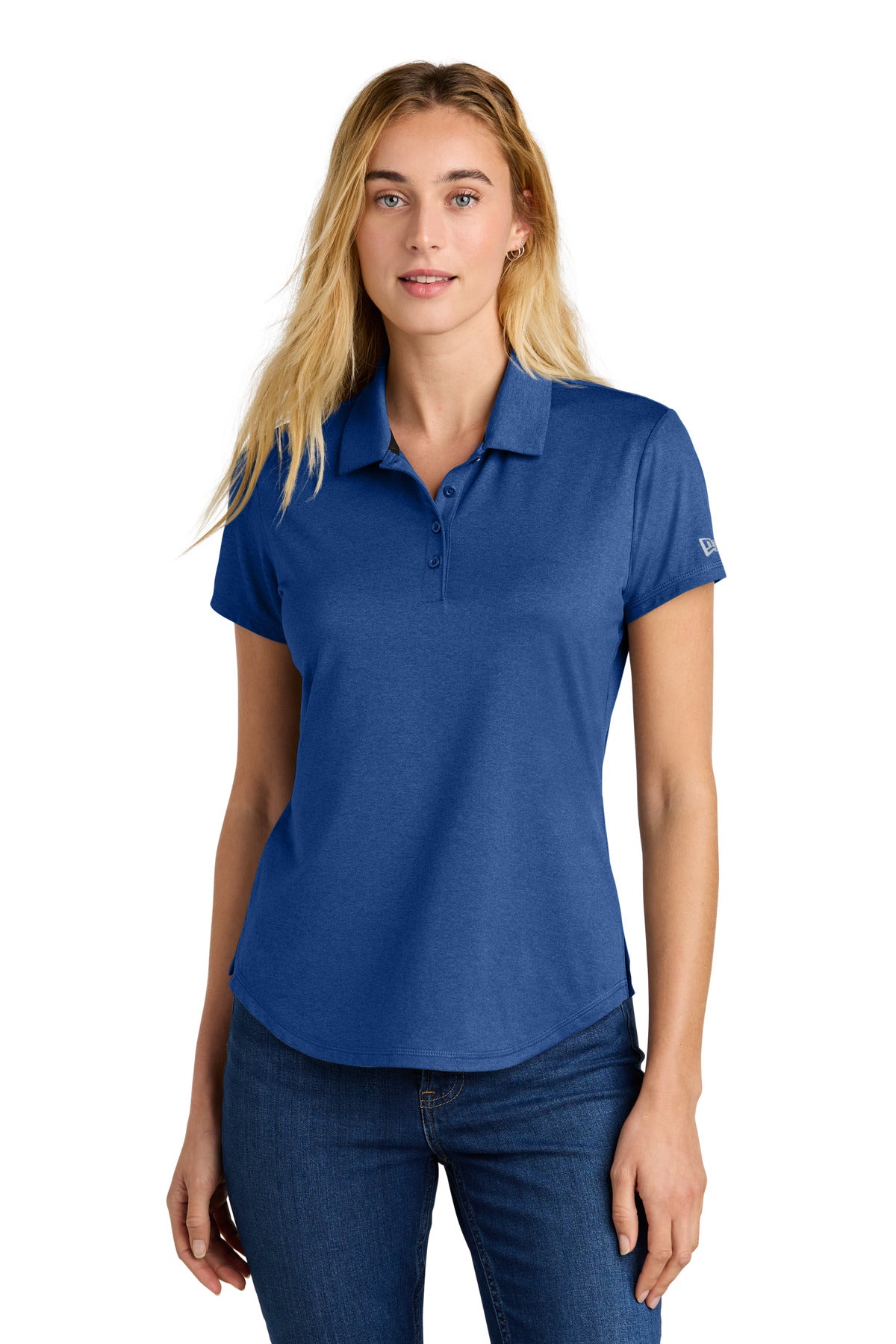 Custom logo New Era® Women's Power Polo LNEA225 in Royal Heather