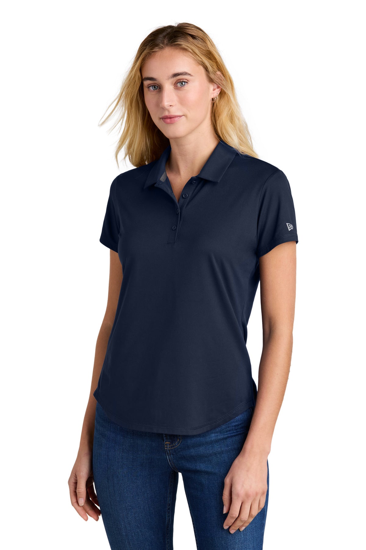 Custom logo New Era® Women's Power Polo LNEA225 in True Navy