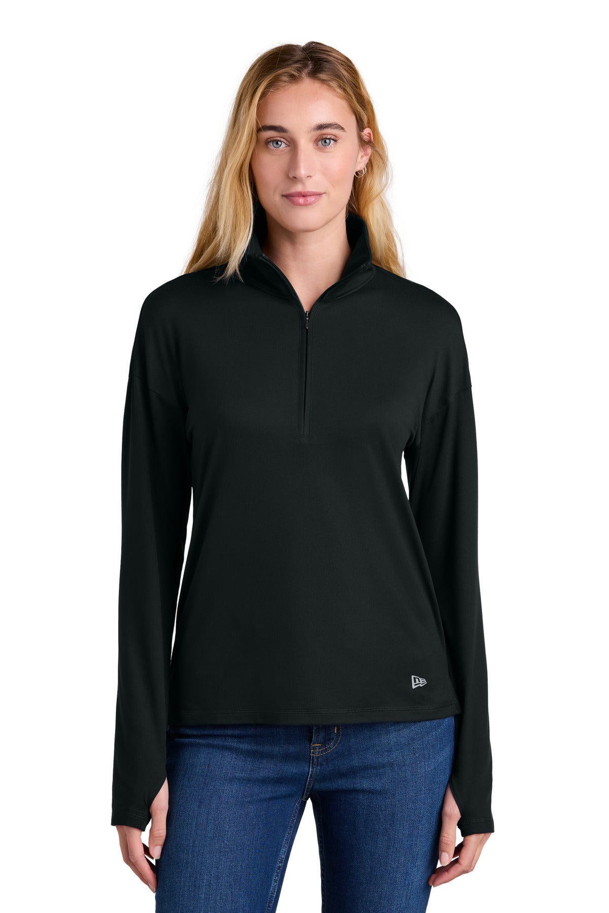 Custom logo New Era® Women's Power 1/2-Zip LNEA228 in Black