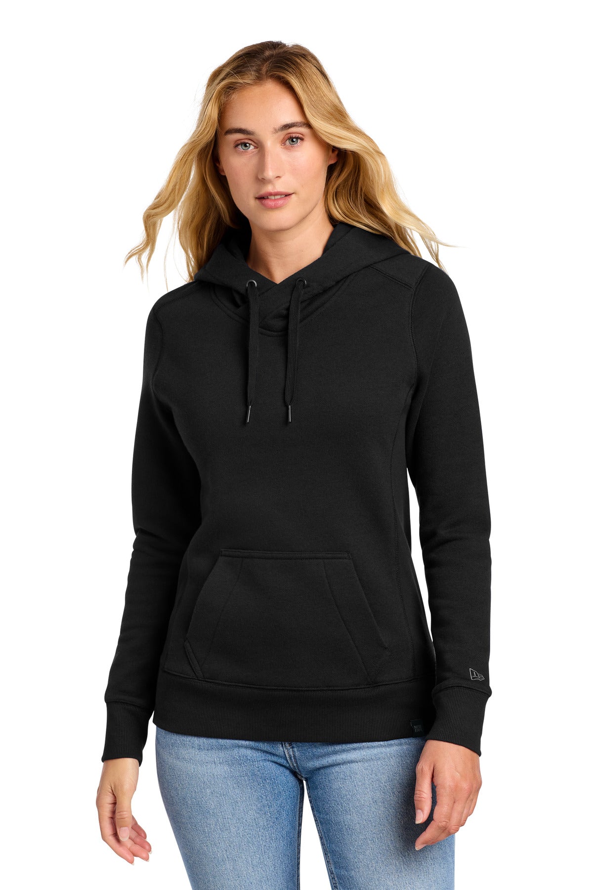 Custom logo New Era ® Women's French Terry Pullover Hoodie. LNEA500 in Black