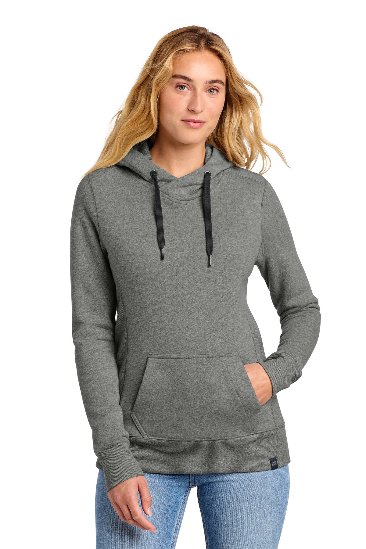Custom logo New Era ® Women's French Terry Pullover Hoodie. LNEA500 in Black Twist