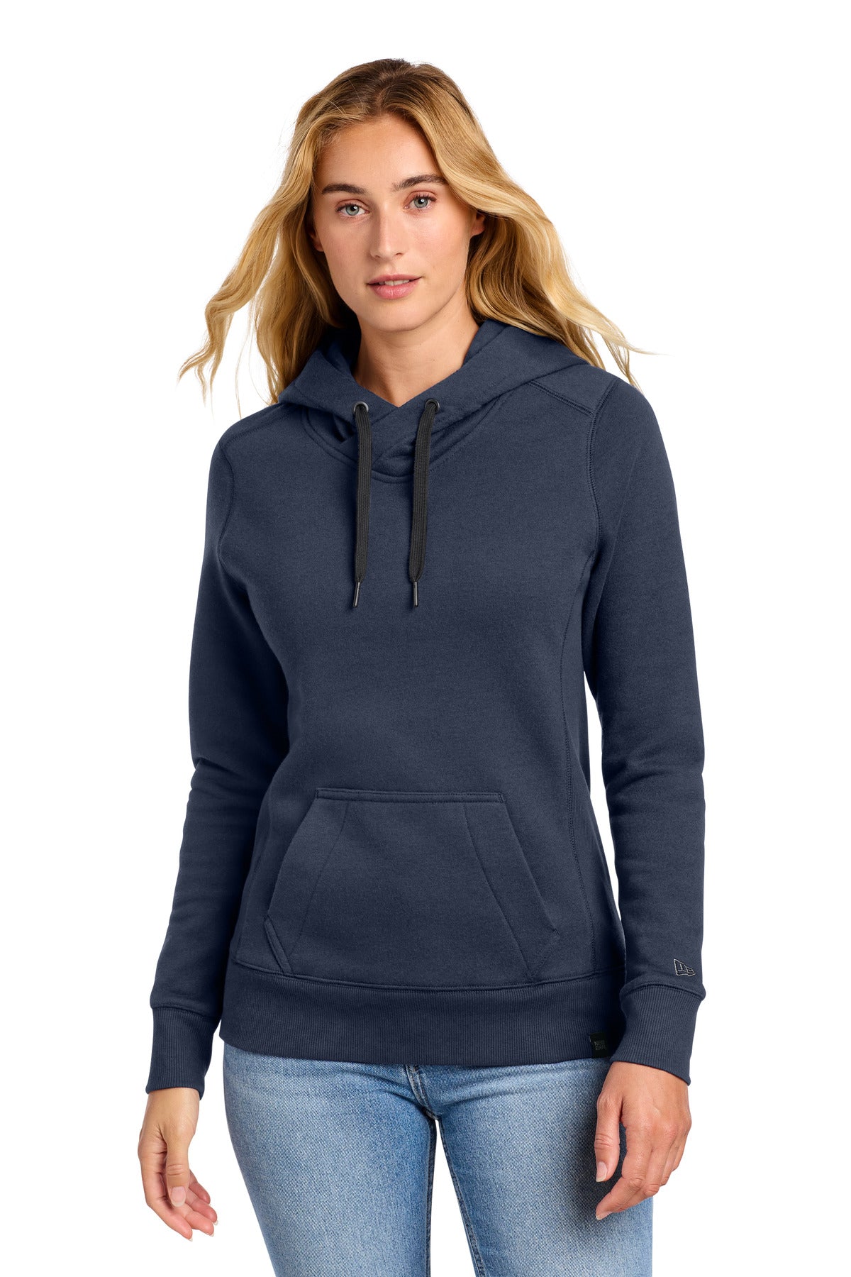 Custom logo New Era ® Women's French Terry Pullover Hoodie. LNEA500 in True Navy