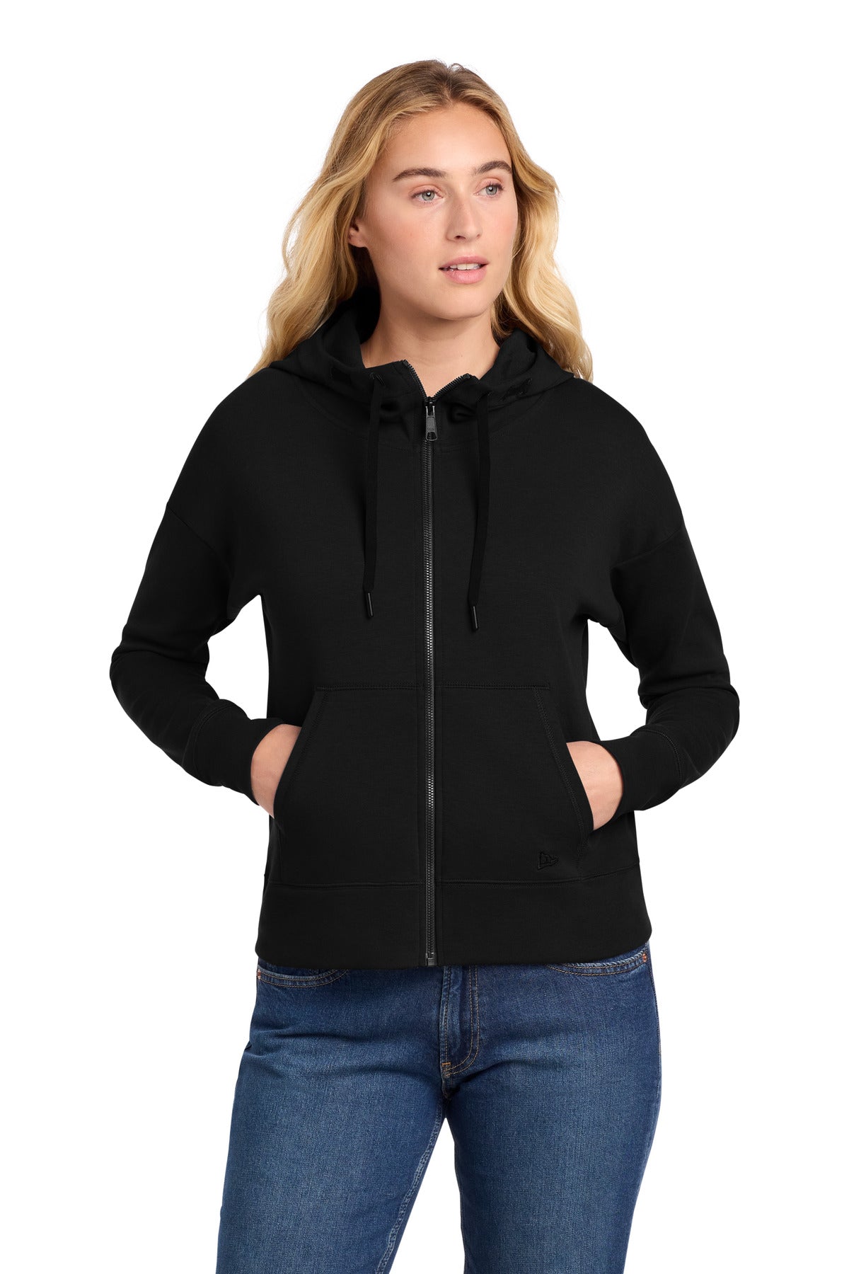 Custom logo New Era® Women's STS Full-Zip Hoodie LNEA540 in Black