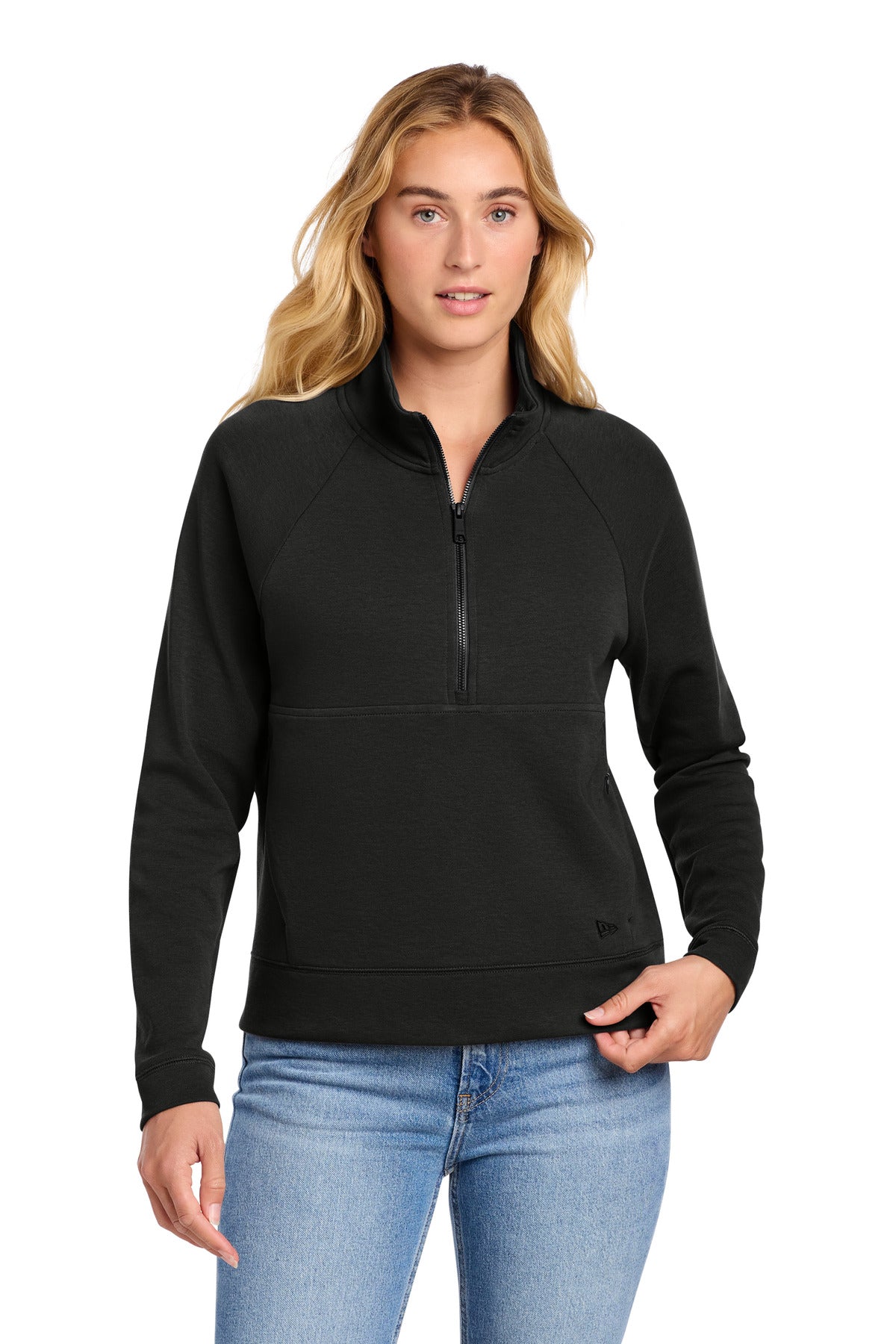 Custom logo New Era® Women's STS 1/2-Zip LNEA541 in Black