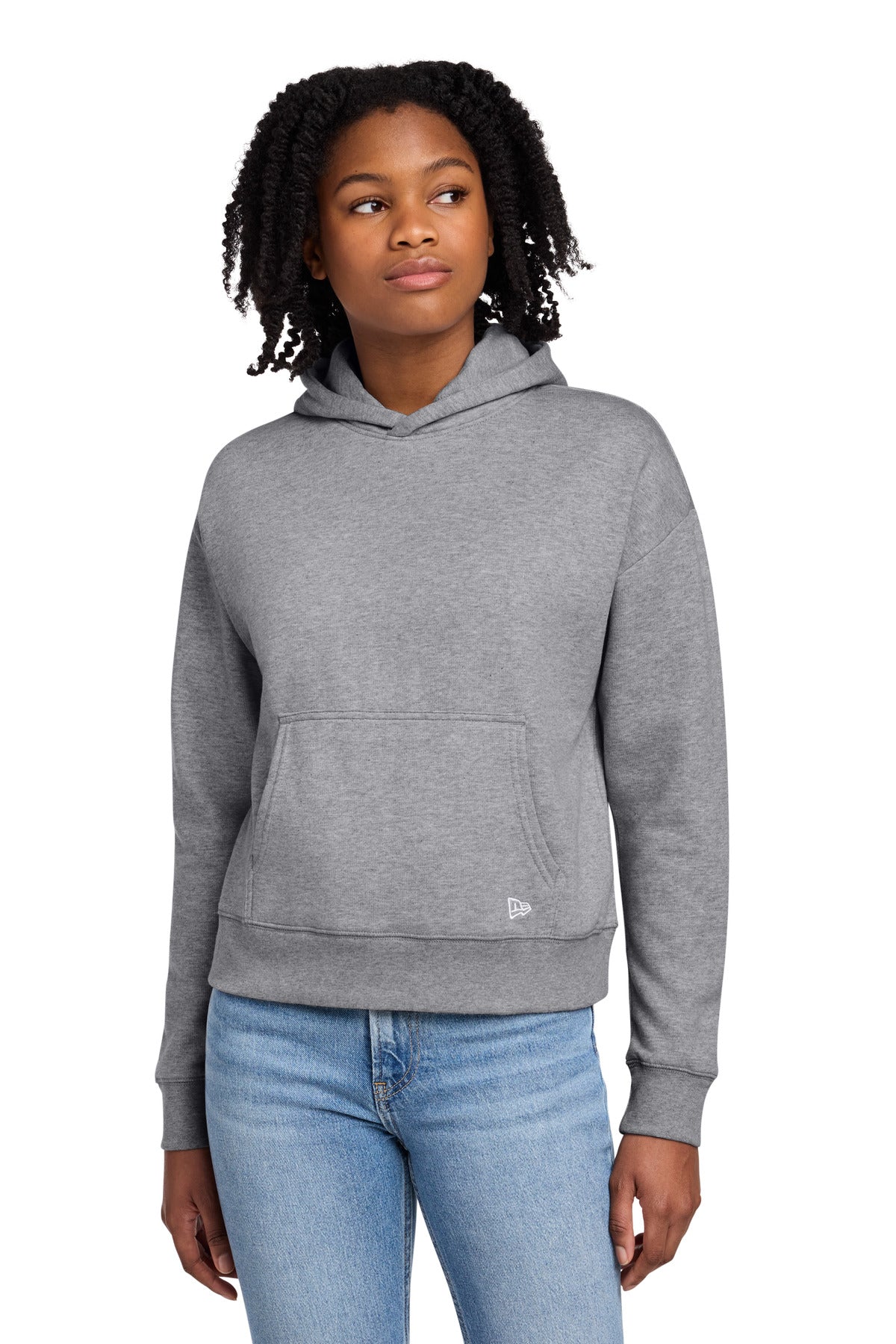 Custom logo New Era® Women's Comeback Fleece Pullover Hoodie LNEA550 in Athletic Heather