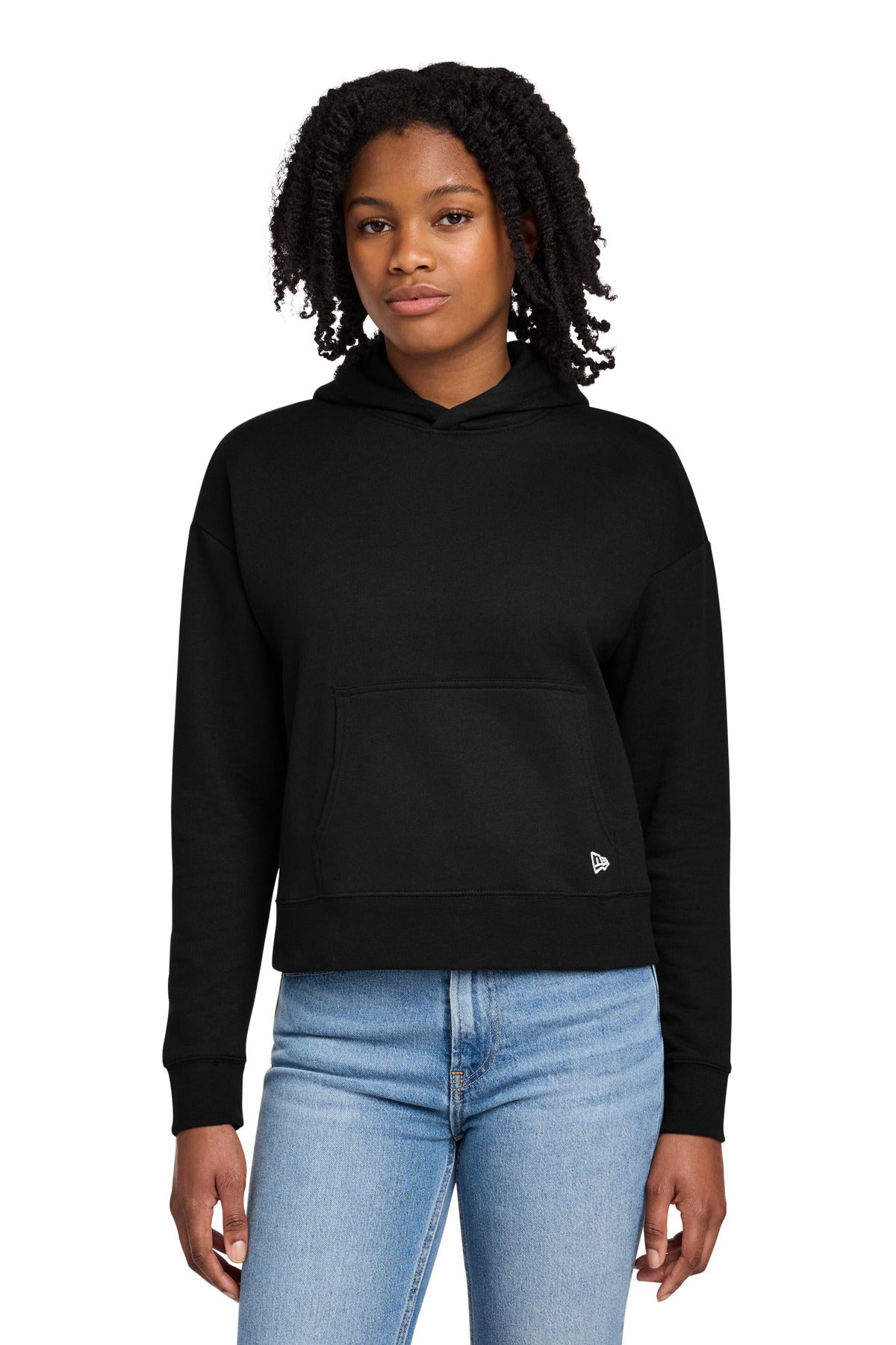 Custom logo New Era® Women's Comeback Fleece Pullover Hoodie LNEA550 in Black