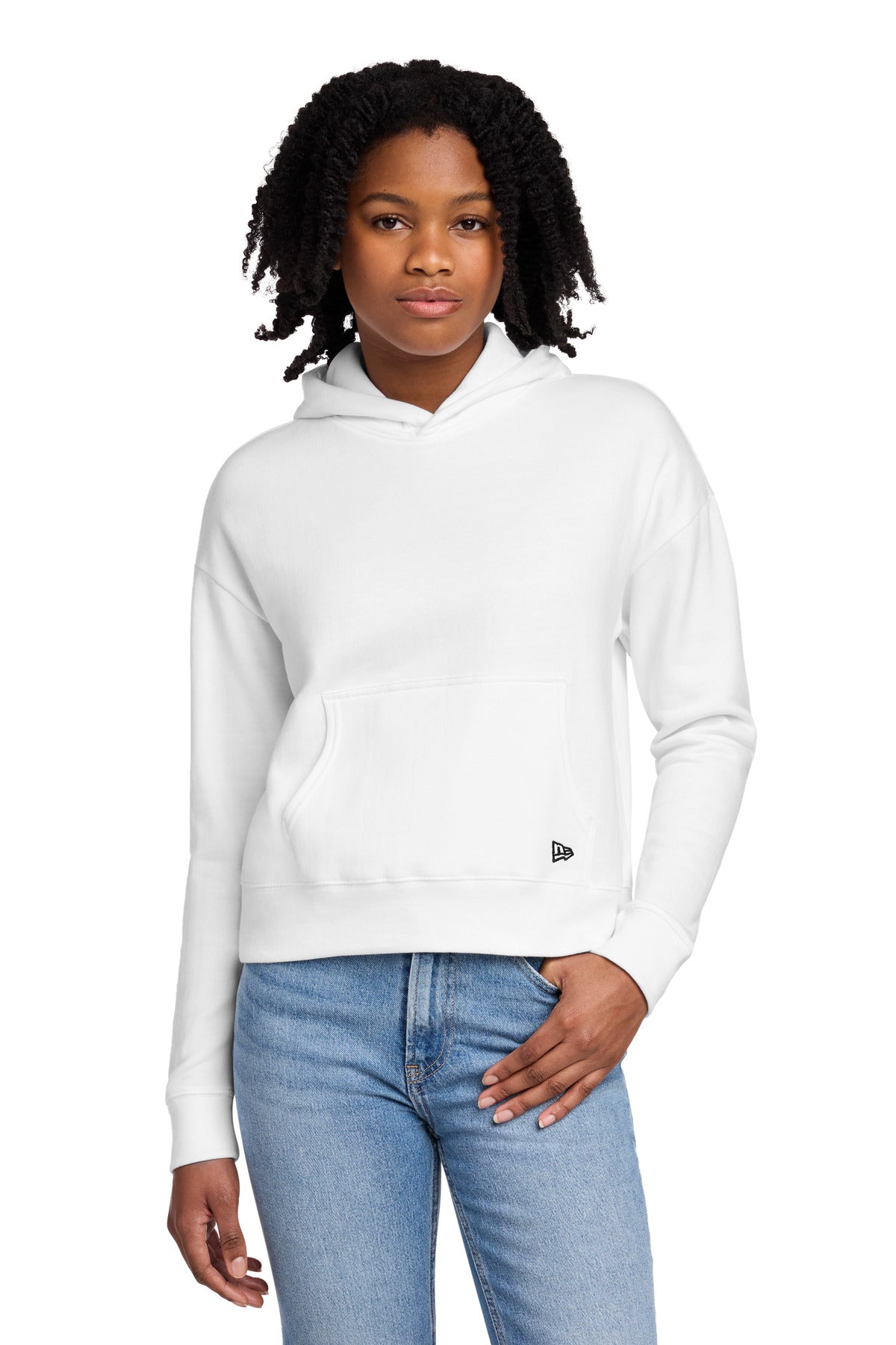 Custom logo New Era® Women's Comeback Fleece Pullover Hoodie LNEA550 in White