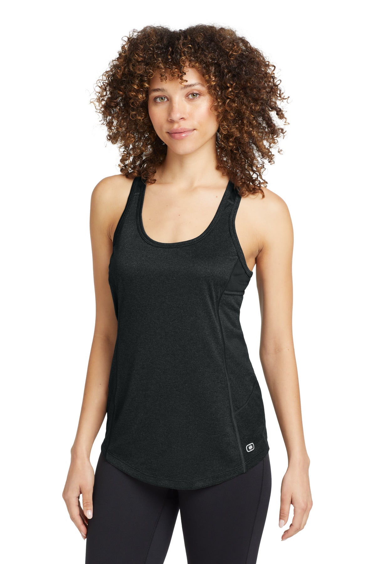 Custom logo OGIO® Women's Racerback Pulse Tank. LOE322 in Blacktop