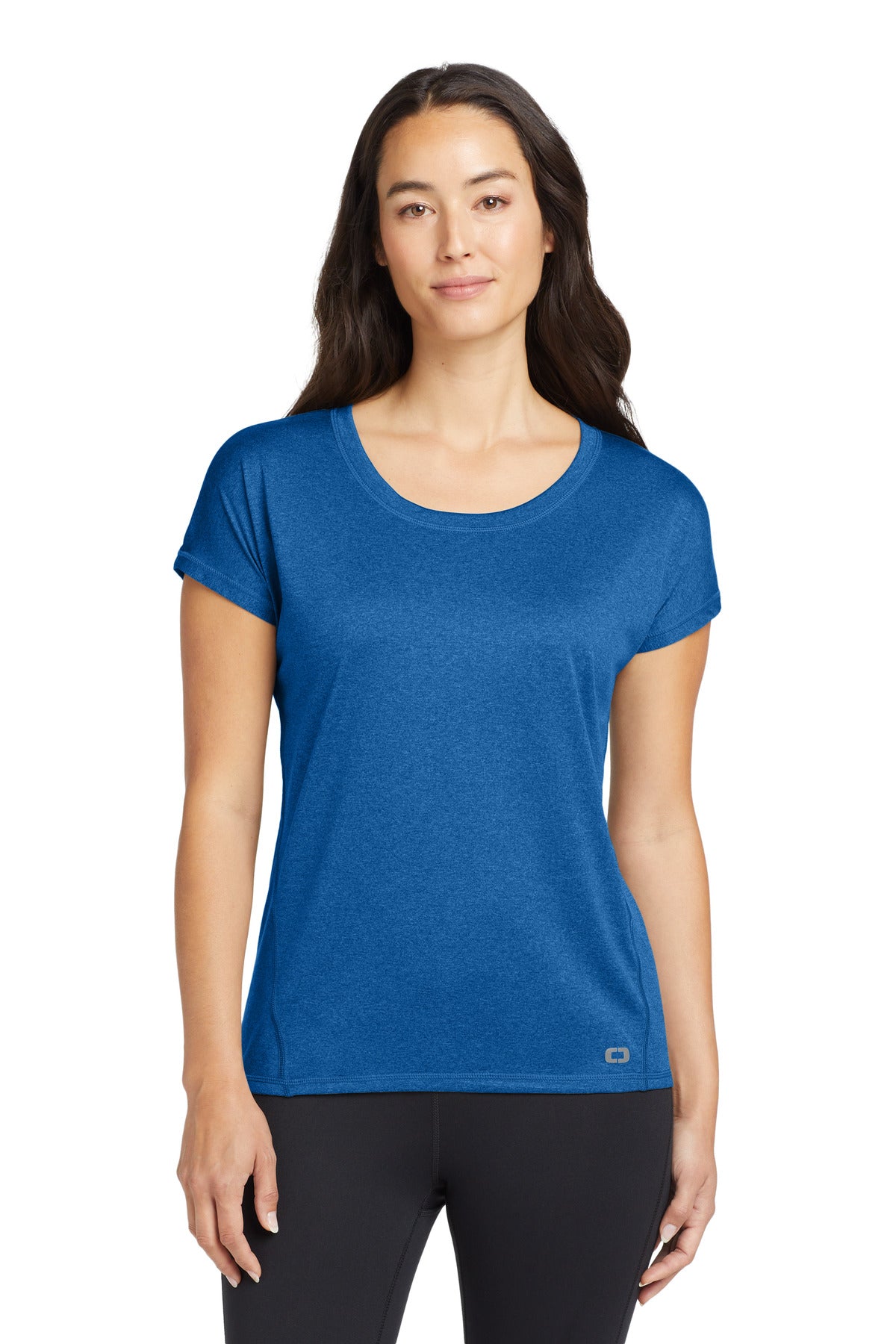 Custom logo OGIO ® Women's Pulse Dolman Tee LOE324 in Electric Blue