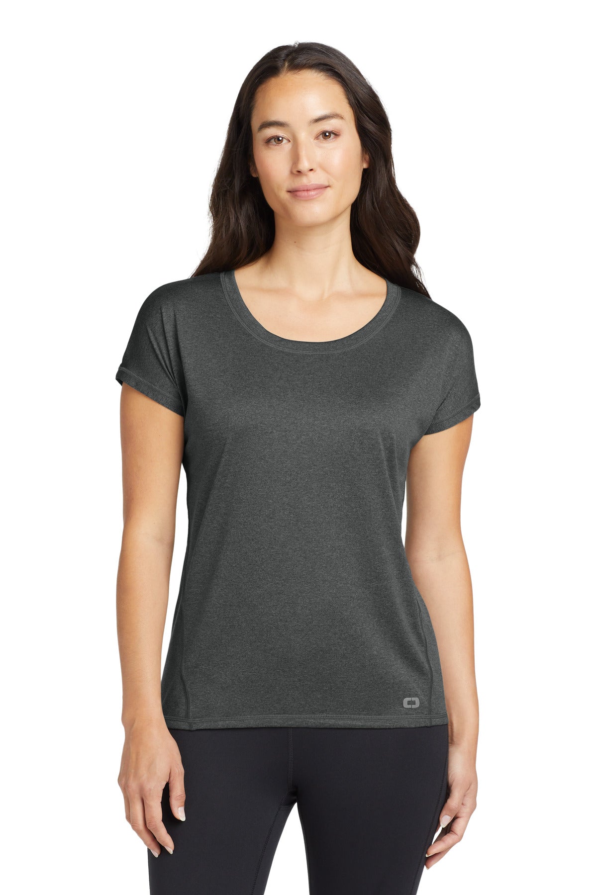 Custom logo OGIO ® Women's Pulse Dolman Tee LOE324 in Gear Grey