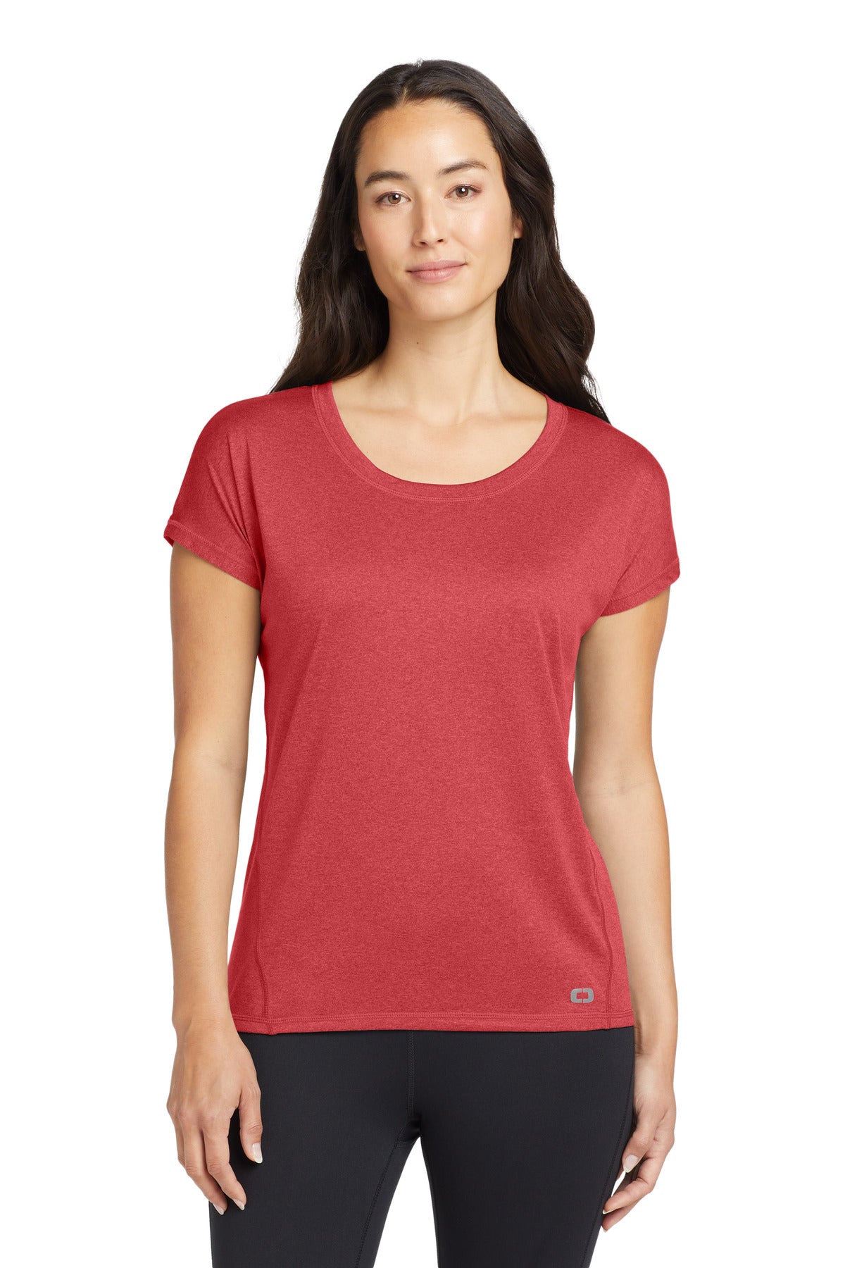 Custom logo OGIO ® Women's Pulse Dolman Tee LOE324 in Pink Rogue