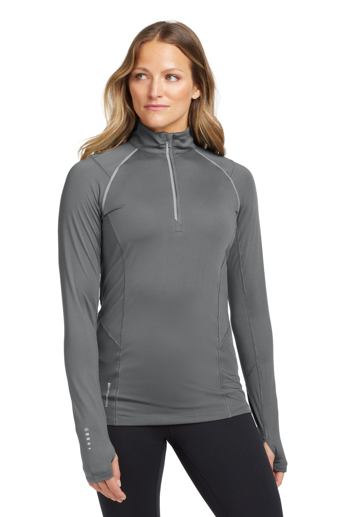 Custom logo OGIO® Women's Nexus 1/4-Zip Pullover. LOE335 in Gear Grey
