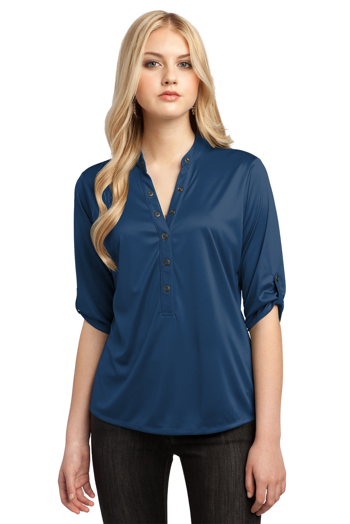 Custom logo OGIO® - Crush Henley. LOG111 in Blue Indigo