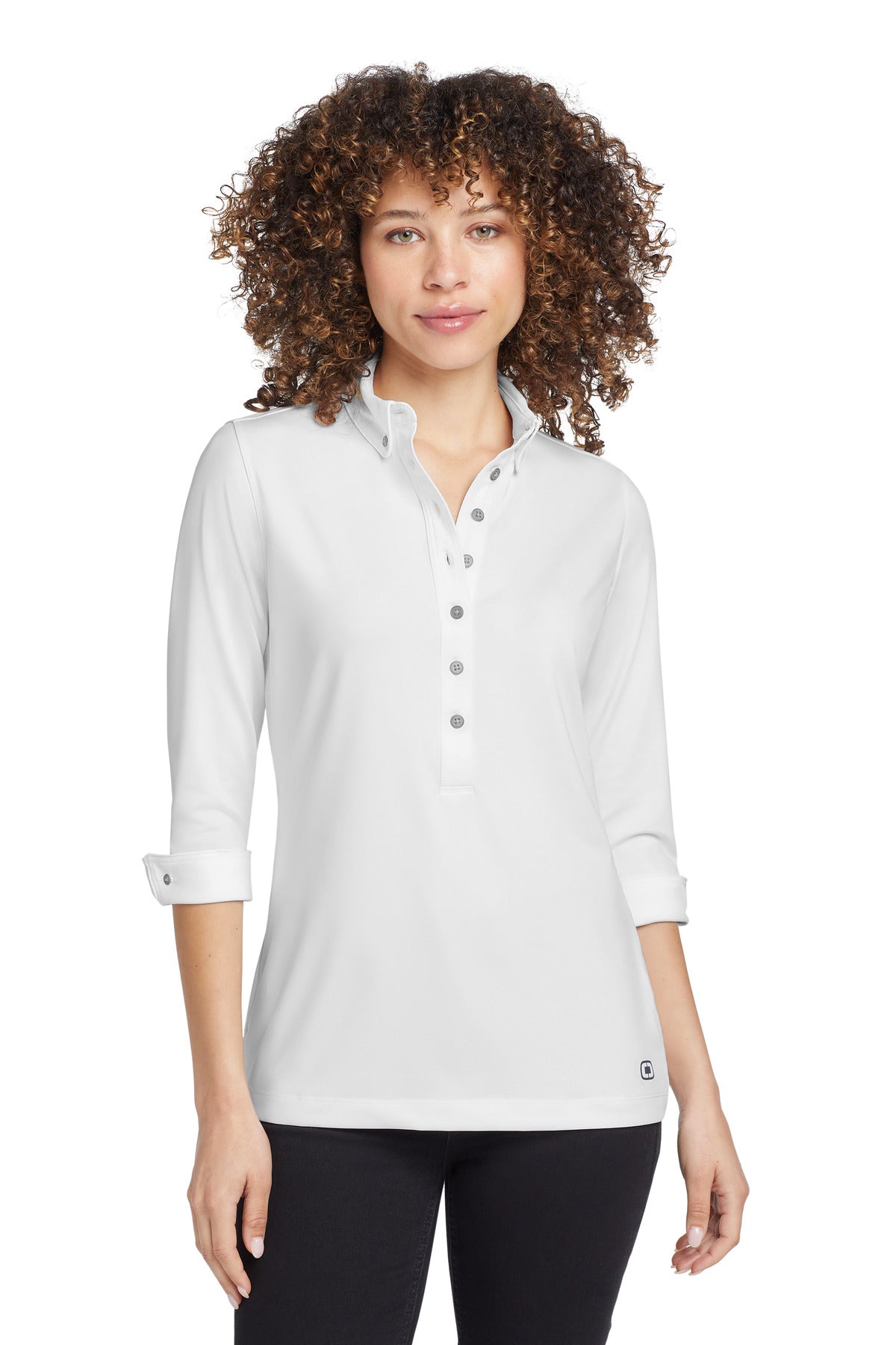 Custom logo OGIO® Women's Gauge Polo. LOG122 in White