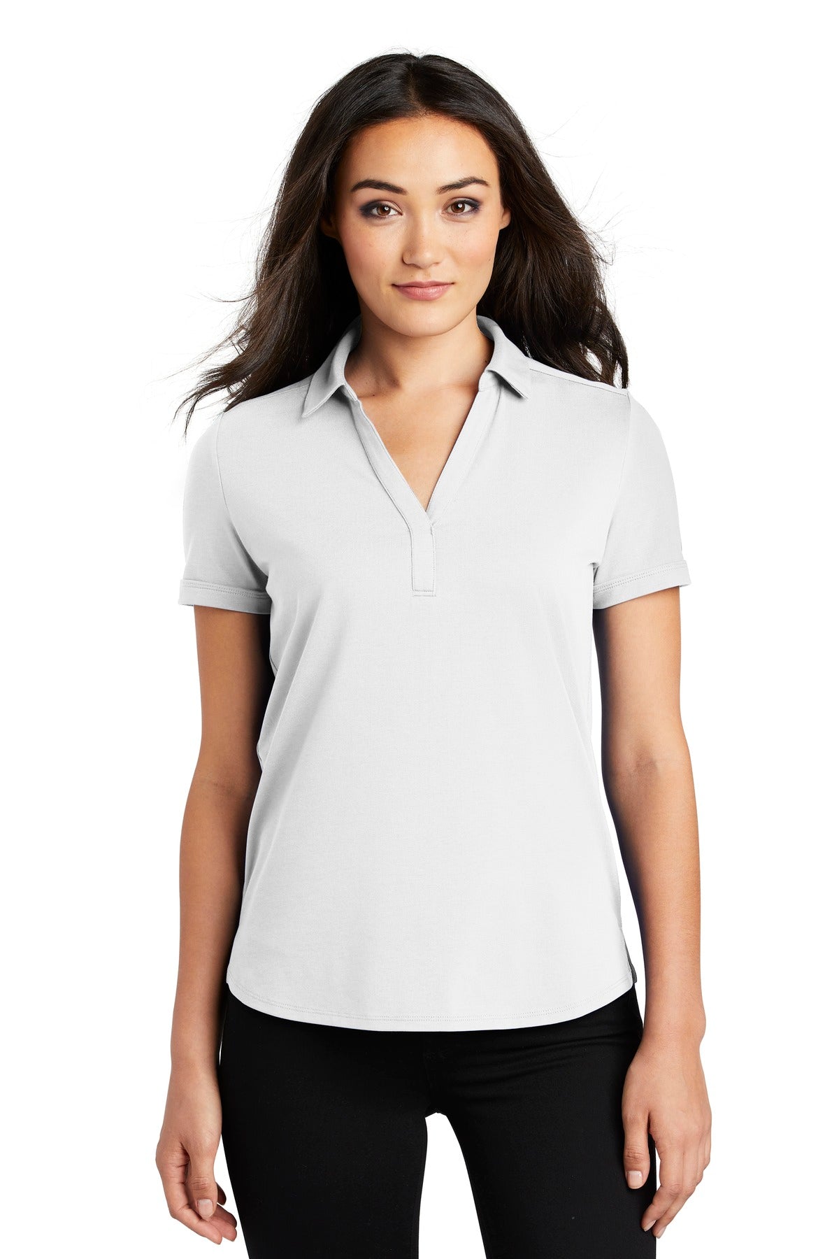 Custom logo OGIO ® Women's Limit Polo. LOG138 in Bright White