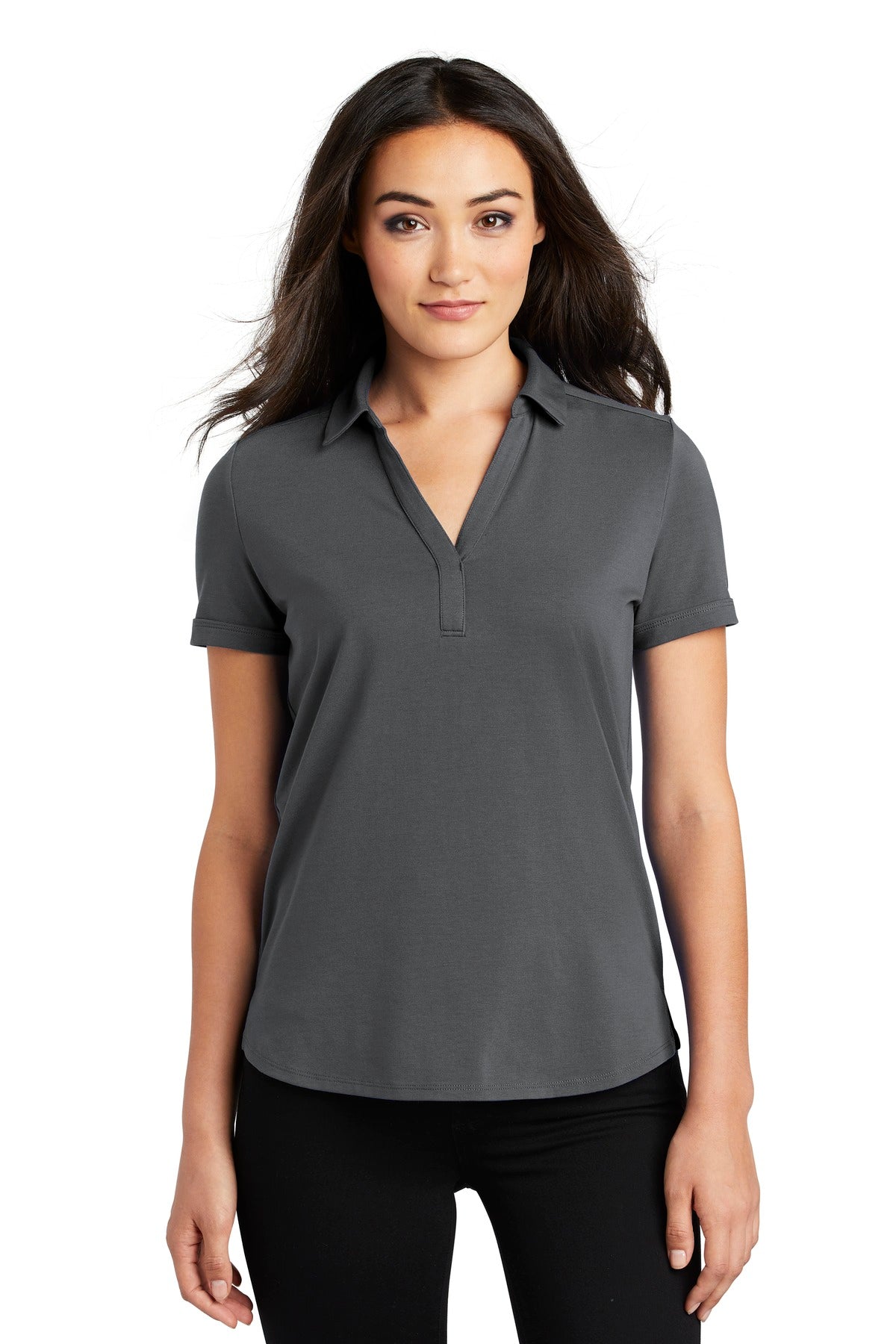 Custom logo OGIO ® Women's Limit Polo. LOG138 in Diesel Grey