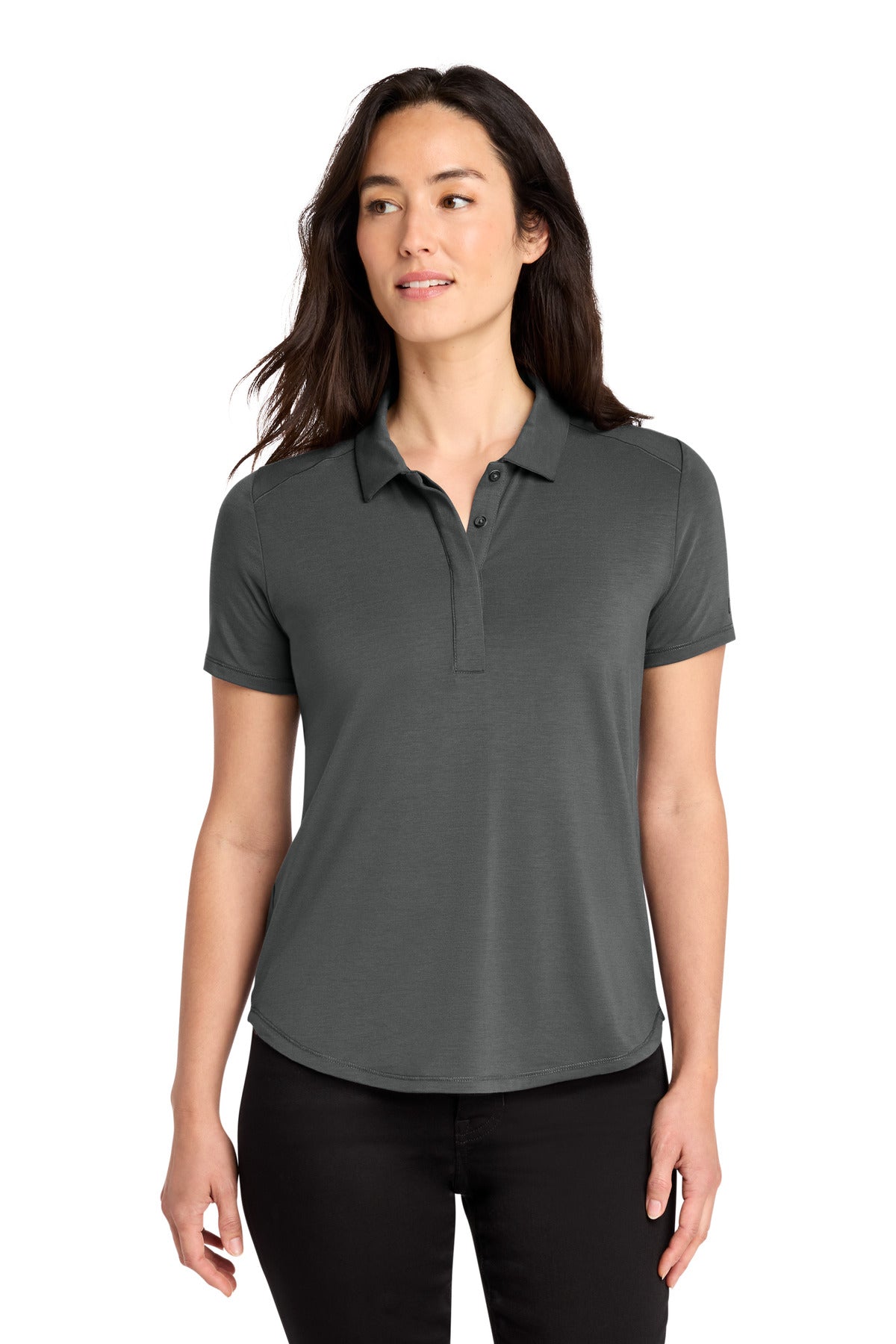 Custom logo OGIO® Women's Motion Polo LOG152 in Tarmac Grey