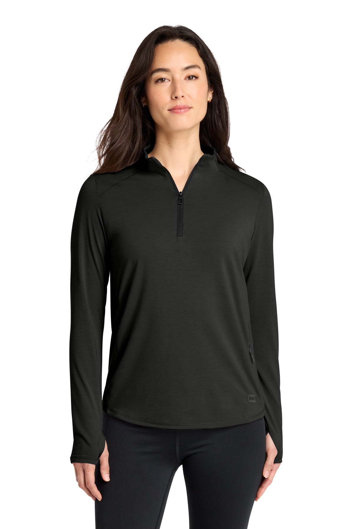 Custom logo OGIO® Women's Motion 1/4-Zip LOG153 in Blacktop