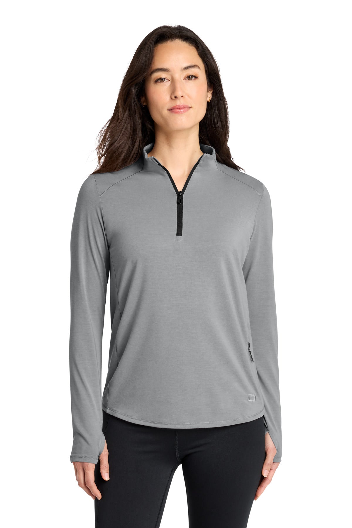 Custom logo OGIO® Women's Motion 1/4-Zip LOG153 in Greystone