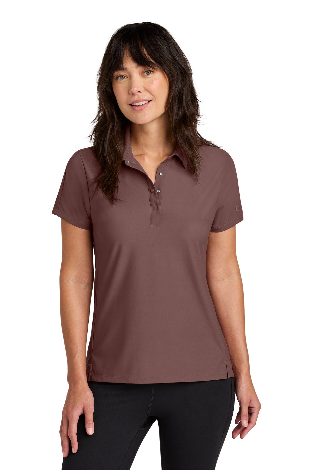 Custom logo OGIO® Women's Envision Polo LOG154 in Deep Rose