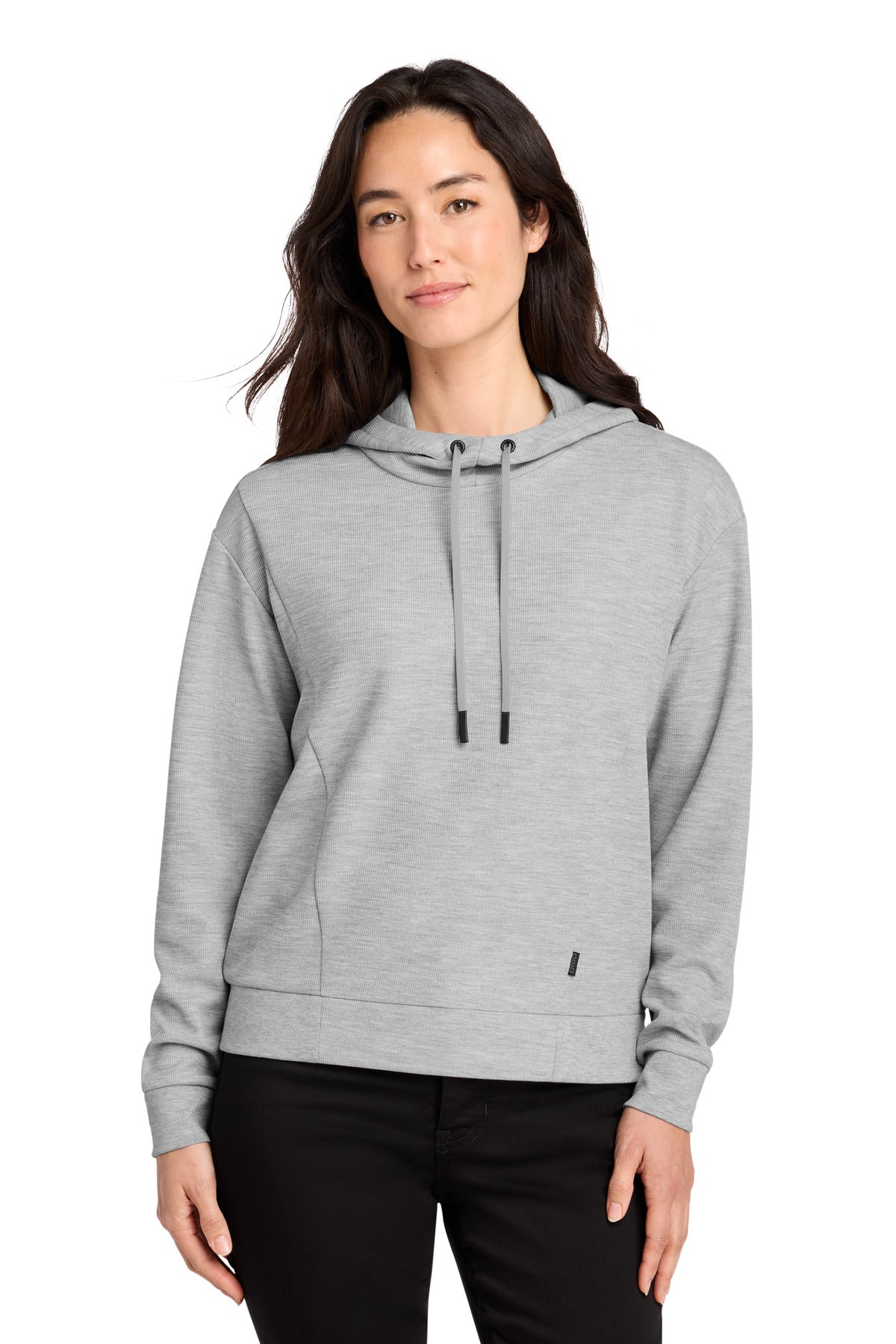 Custom logo OGIO® Women's Revive Hoodie LOG162 in Light Heather Grey