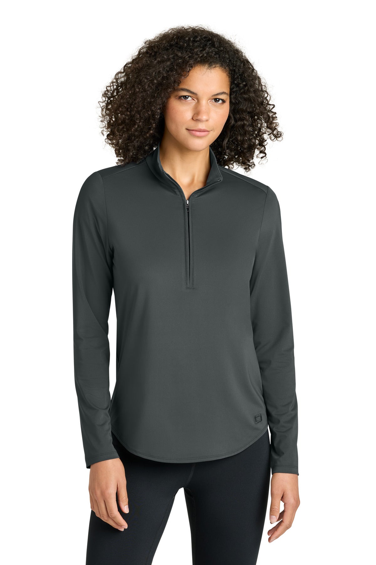 Custom logo OGIO® Women's Regain 1/2-Zip LOG172 in Tarmac Grey