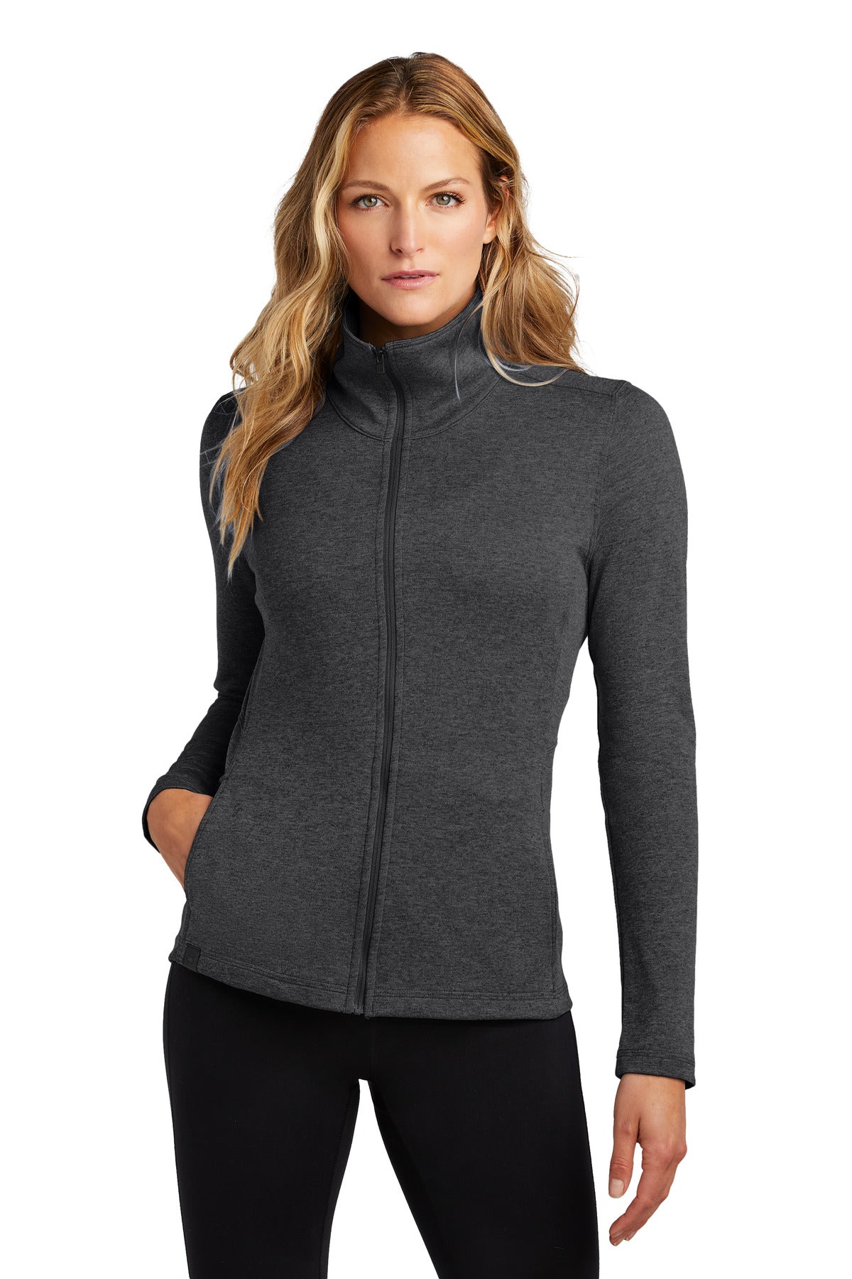 Custom logo OGIO® Women's Pixel Full-Zip. LOG203 in Blacktop