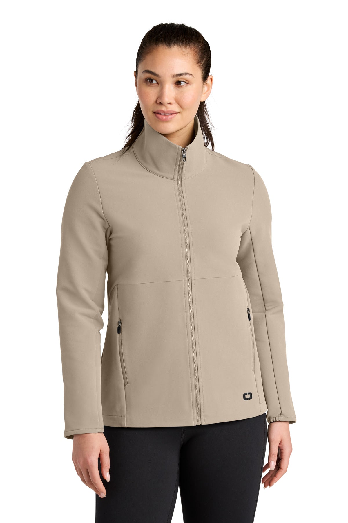 Custom logo OGIO® Women's Kinetic Soft Shell LOG740 in Sahara
