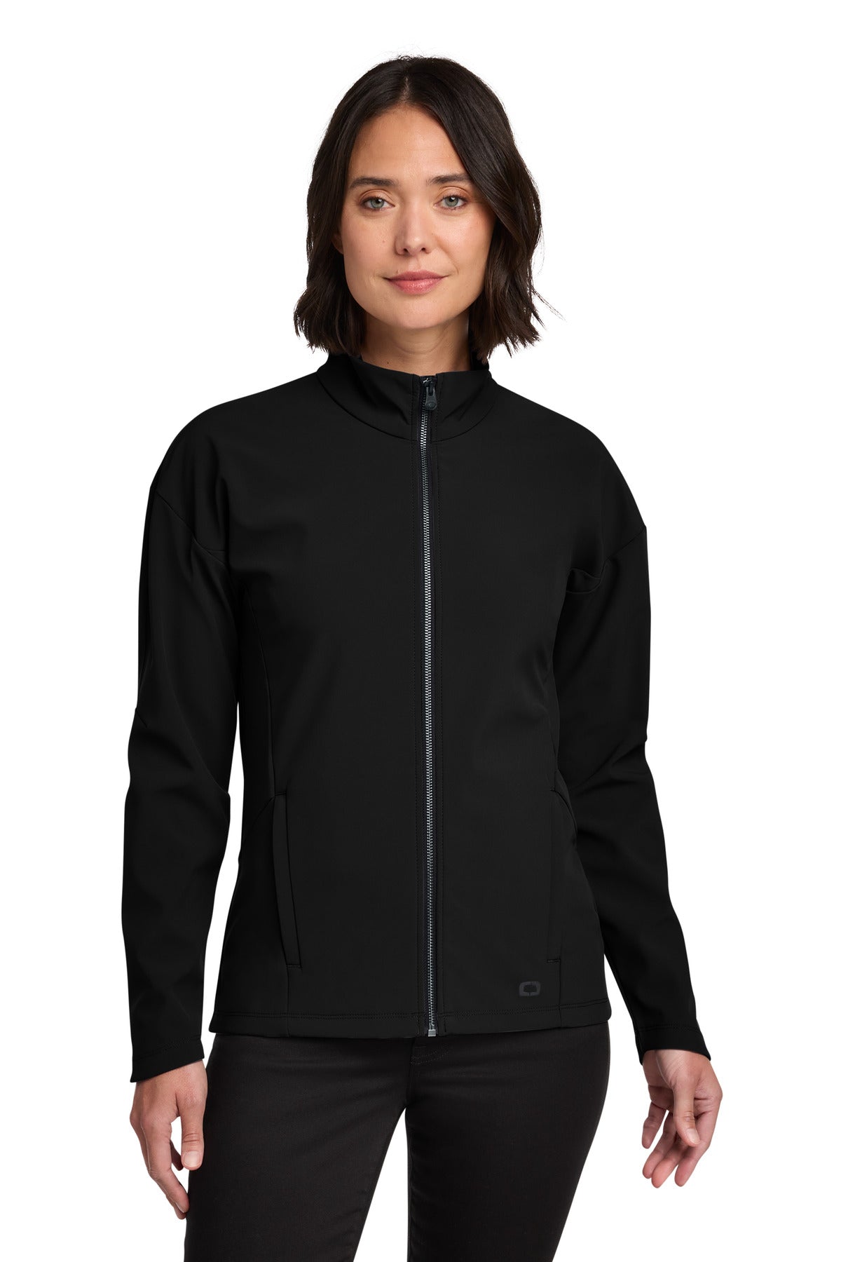 Custom logo OGIO® Women's Commuter Full-Zip Soft Shell LOG755 in Blacktop