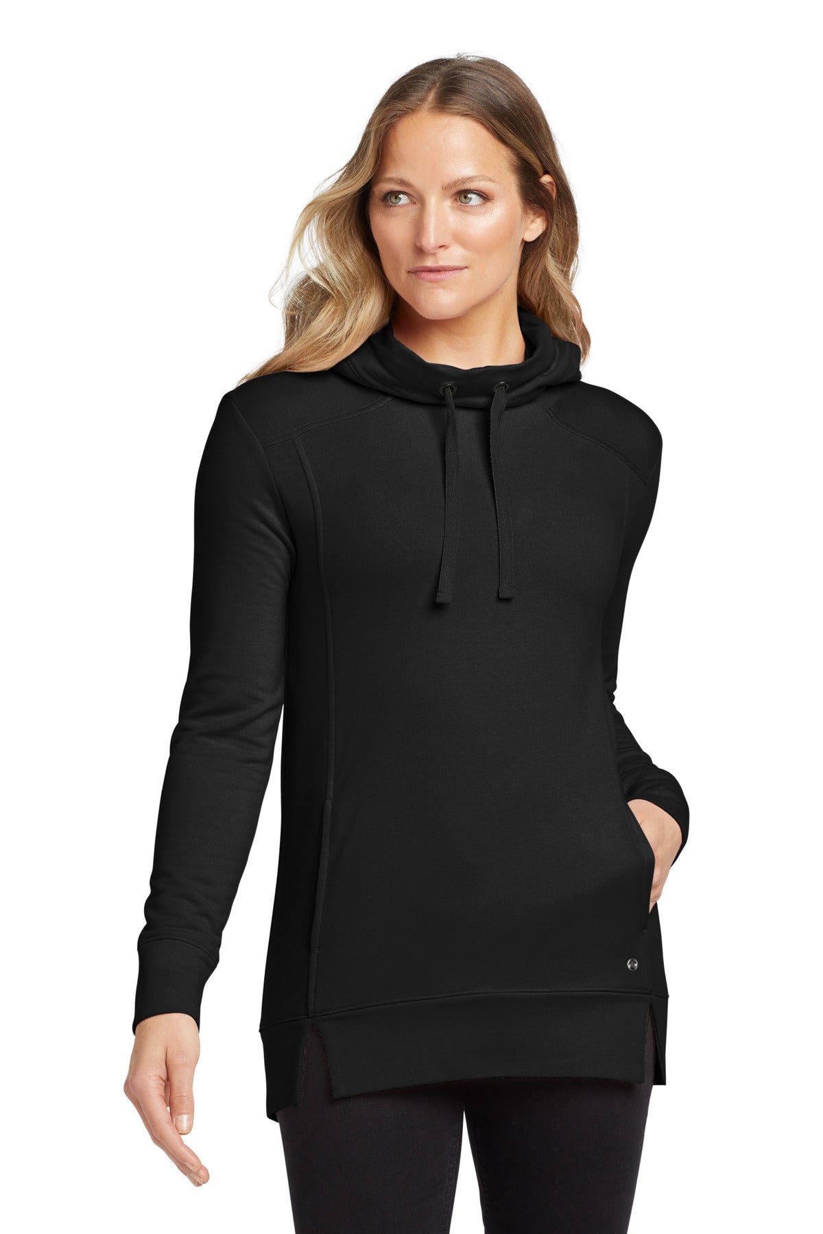 Custom logo OGIO ® Women's Luuma Pullover Fleece Hoodie. LOG810 in Blacktop