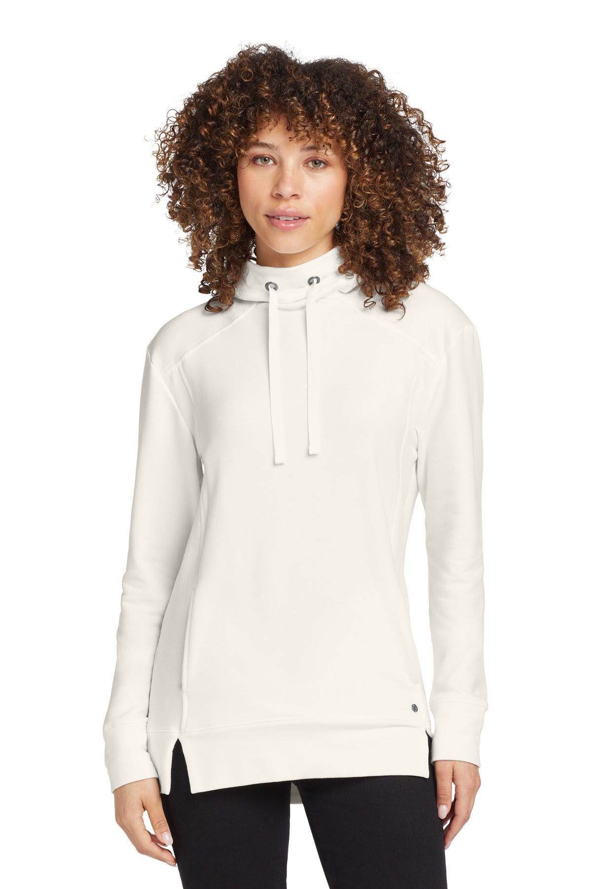 Custom logo OGIO ® Women's Luuma Pullover Fleece Hoodie. LOG810 in Ivory Snow