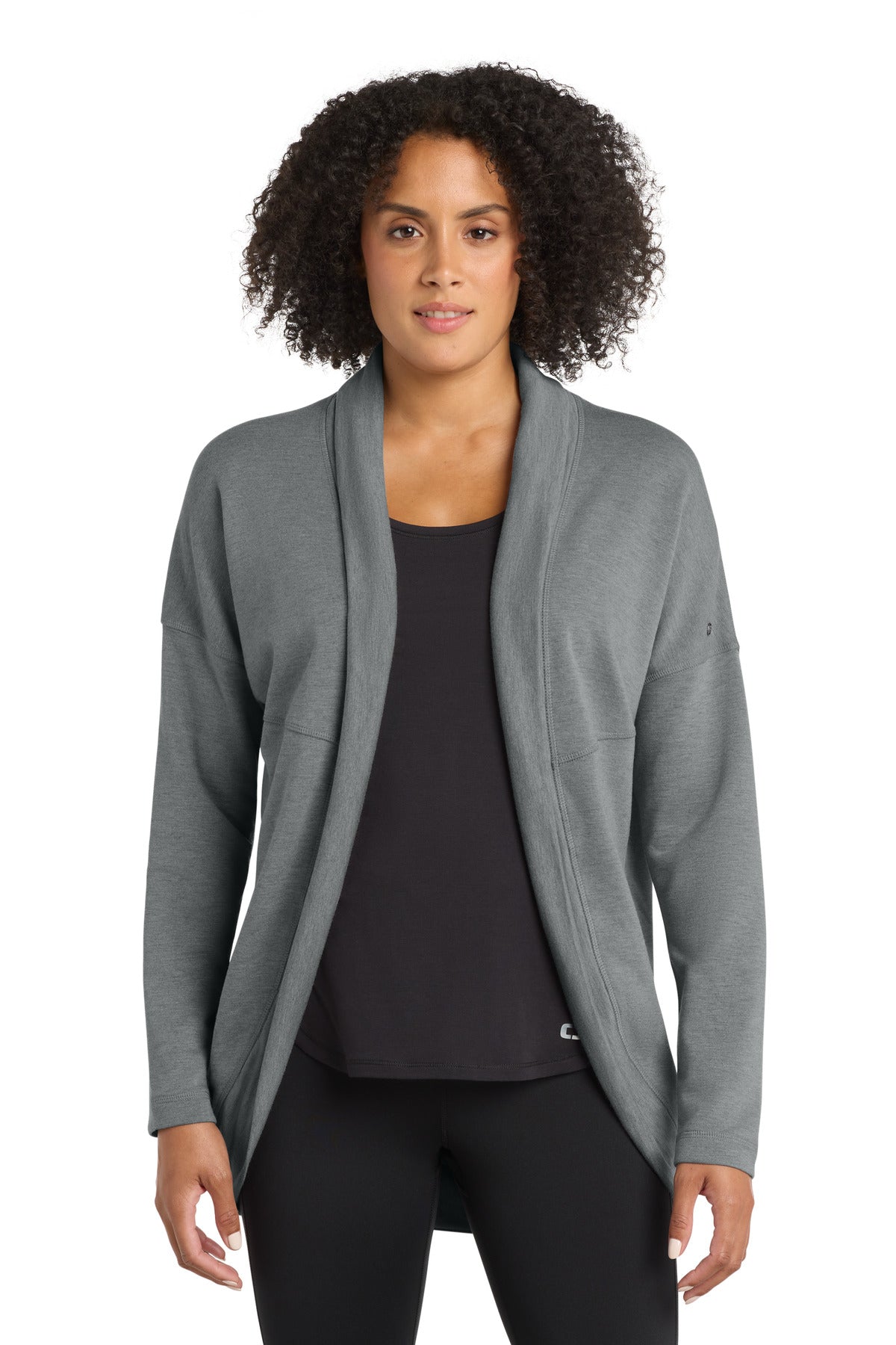Custom logo OGIO® Women's Luuma Cocoon Fleece. LOG811 in Petrol Grey Heather