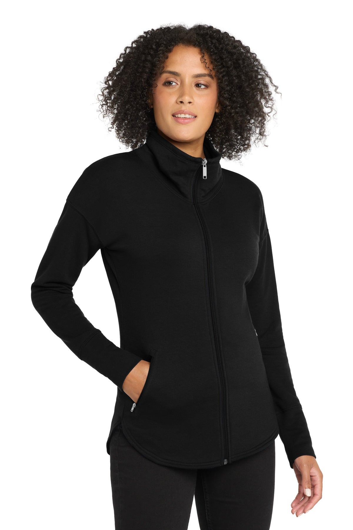 Custom logo OGIO ® Women's Luuma Full-Zip Fleece. LOG812 in Blacktop
