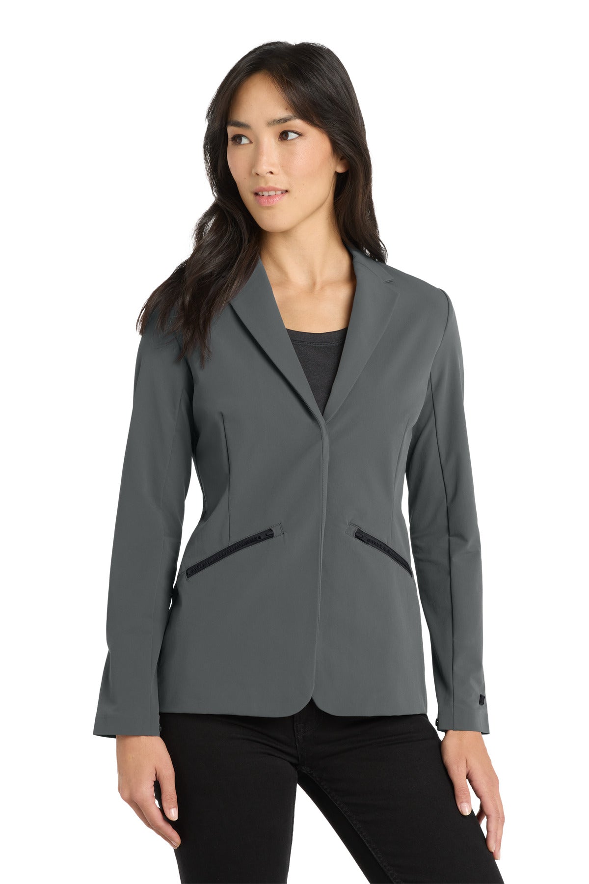 Custom logo OGIO® Women's Fusion Blazer LOG824 in Tarmac Grey