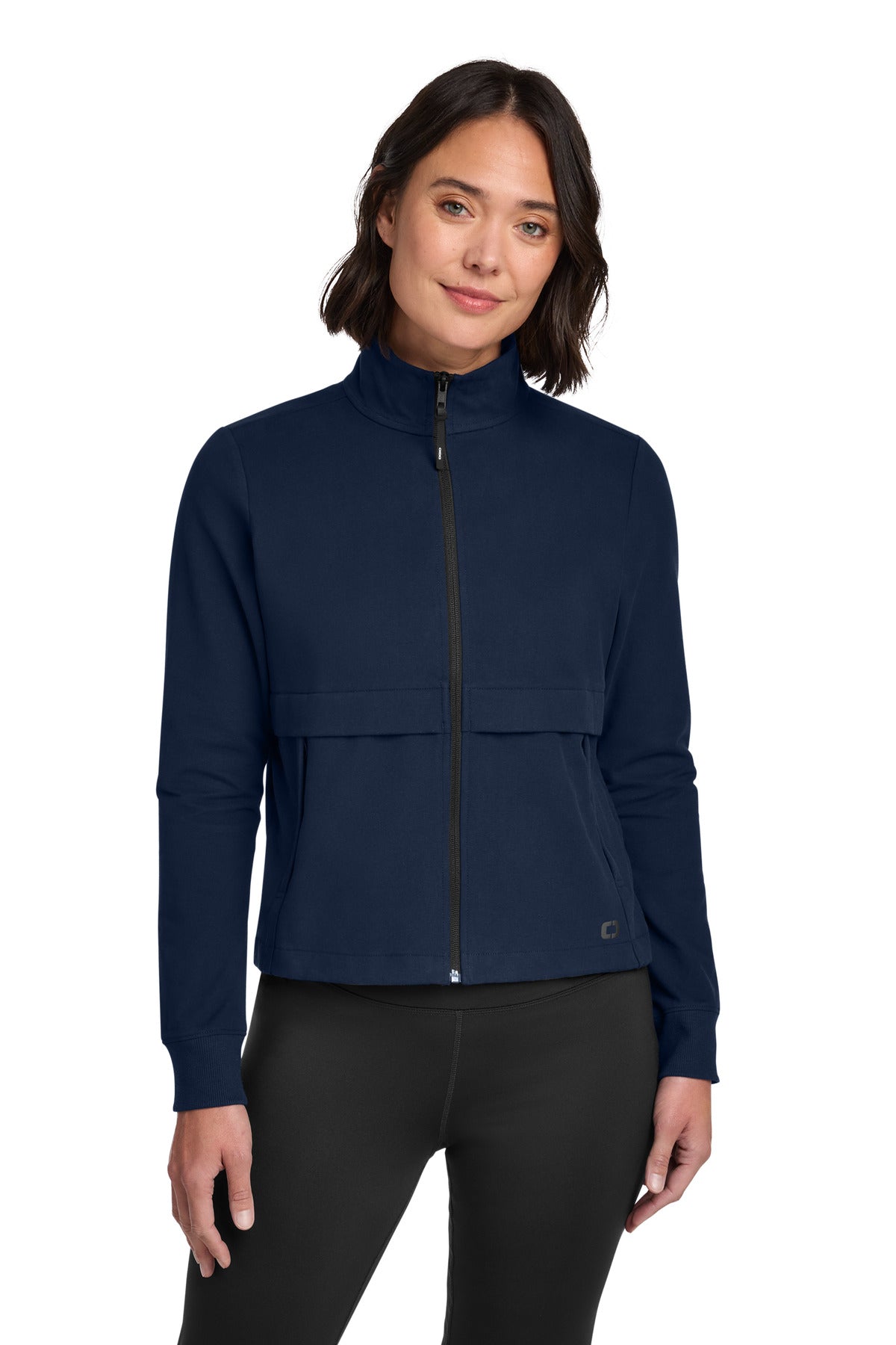 Custom logo OGIO® Women's Outstretch Full-Zip LOG830 in River Blue Navy