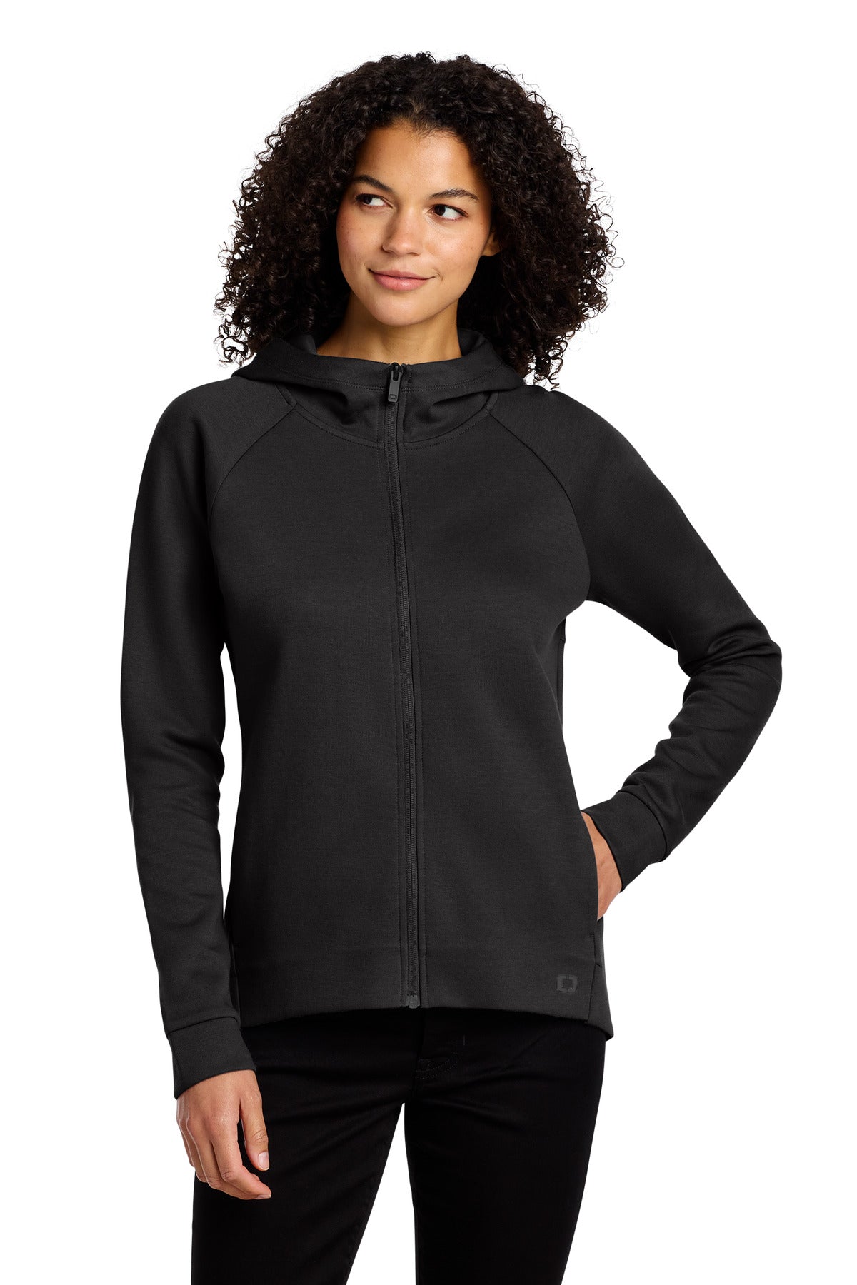 Custom logo OGIO® Women's Bolt Full-Zip Hoodie LOG850 in Blacktop