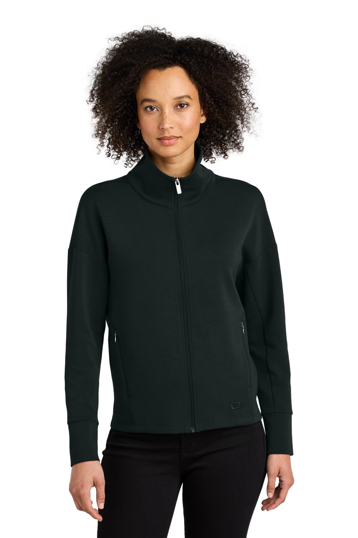 Custom logo OGIO® Women's Transcend Full-Zip LOG860 in Blacktop
