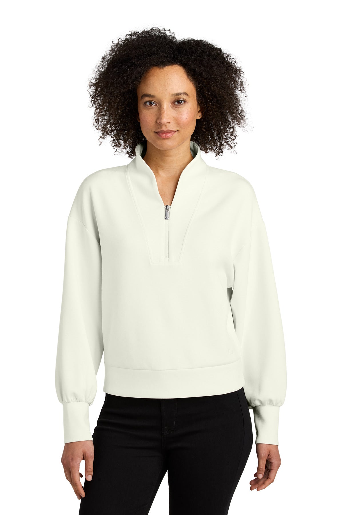 Custom logo OGIO® Women's Transcend 1/4-Zip LOG861 in Opal White