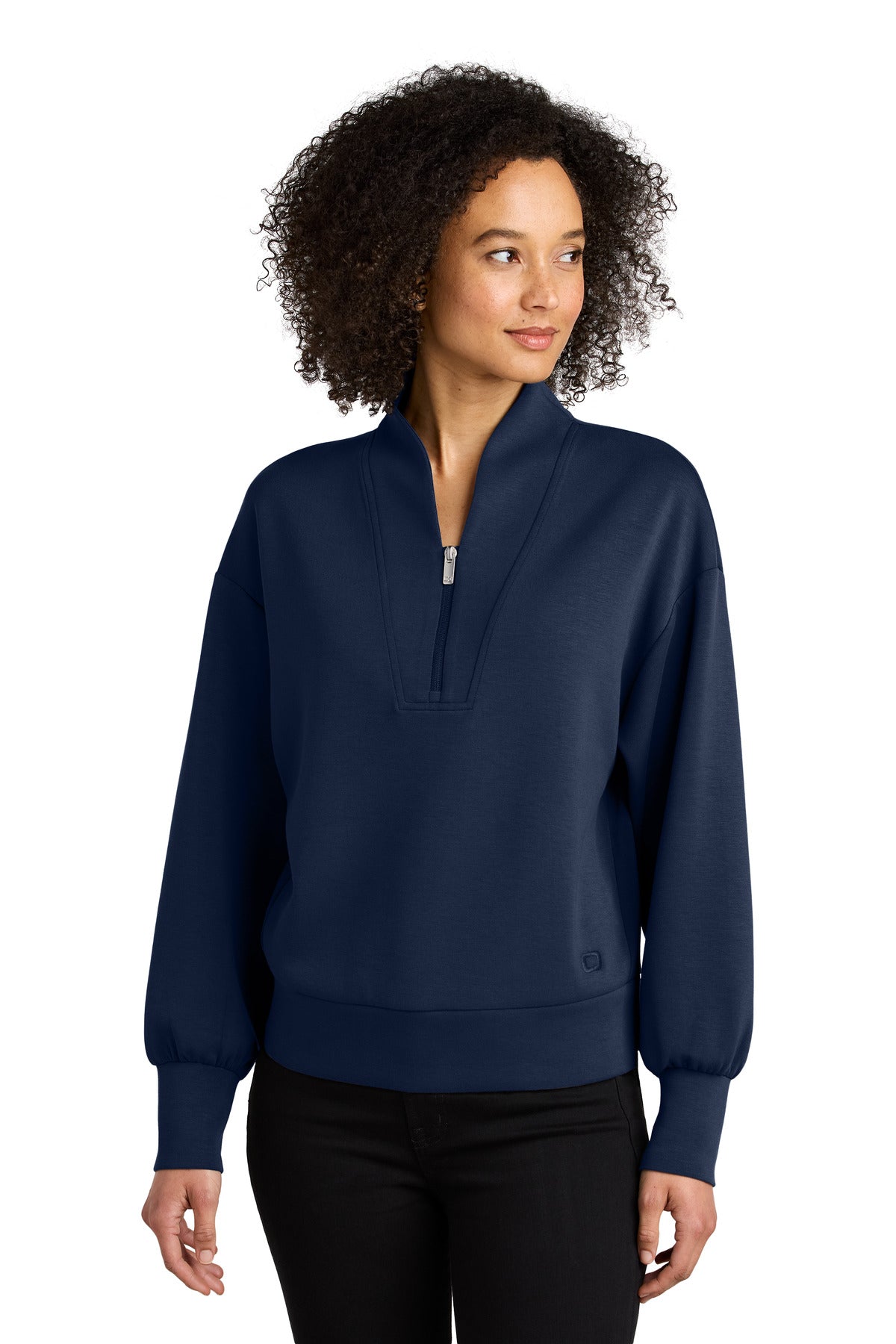 Custom logo OGIO® Women's Transcend 1/4-Zip LOG861 in River Blue Navy