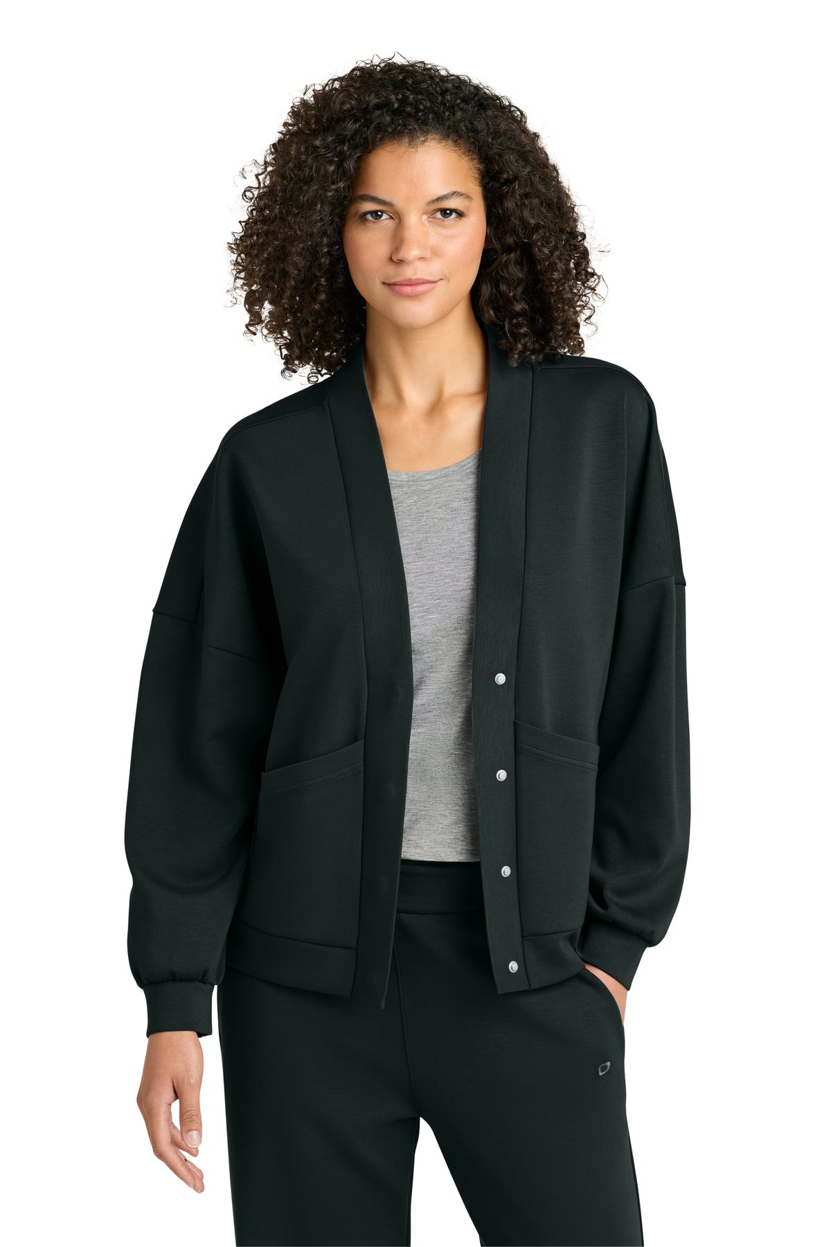 Custom logo OGIO® Women's Transcend Cardigan LOG862 in Blacktop