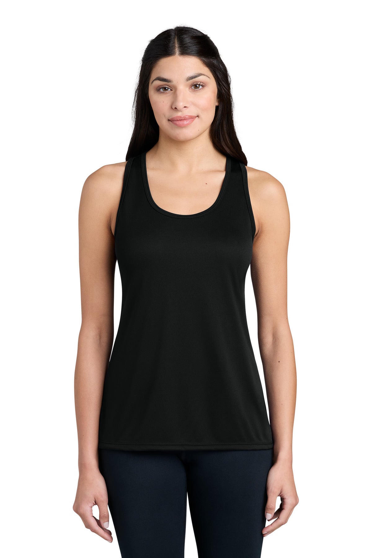 Custom logo Port & Co® Women's Performance Tank LPC380TT in Jet Black