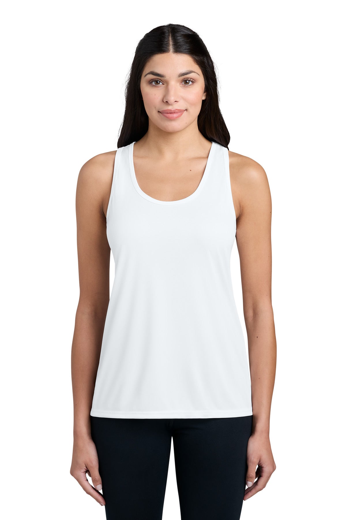 Custom logo Port & Co® Women's Performance Tank LPC380TT in White