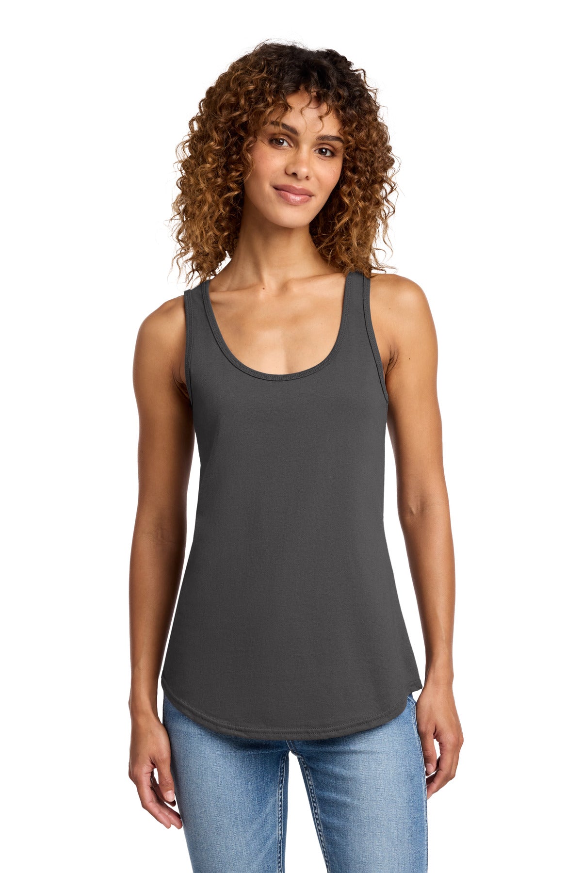 Custom logo Port & Co® Women's Core Cotton Tank Top.  LPC54TT in Charcoal